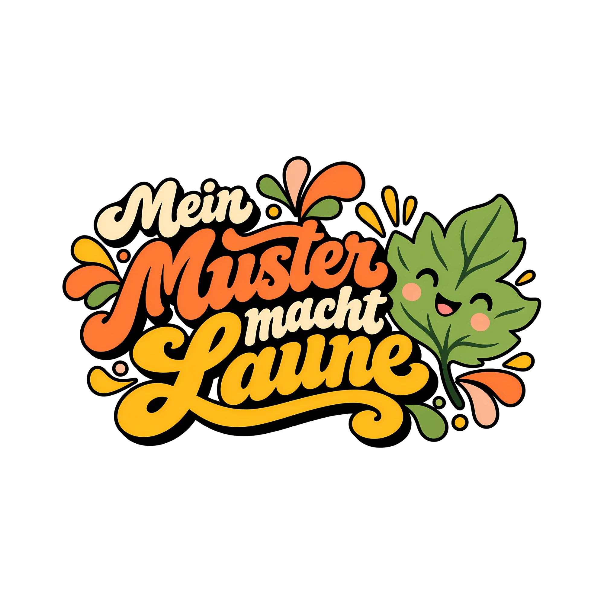 Bügelbild Mein Muster macht Laune als Grafik auf weißem Hintergrund (BB014384)