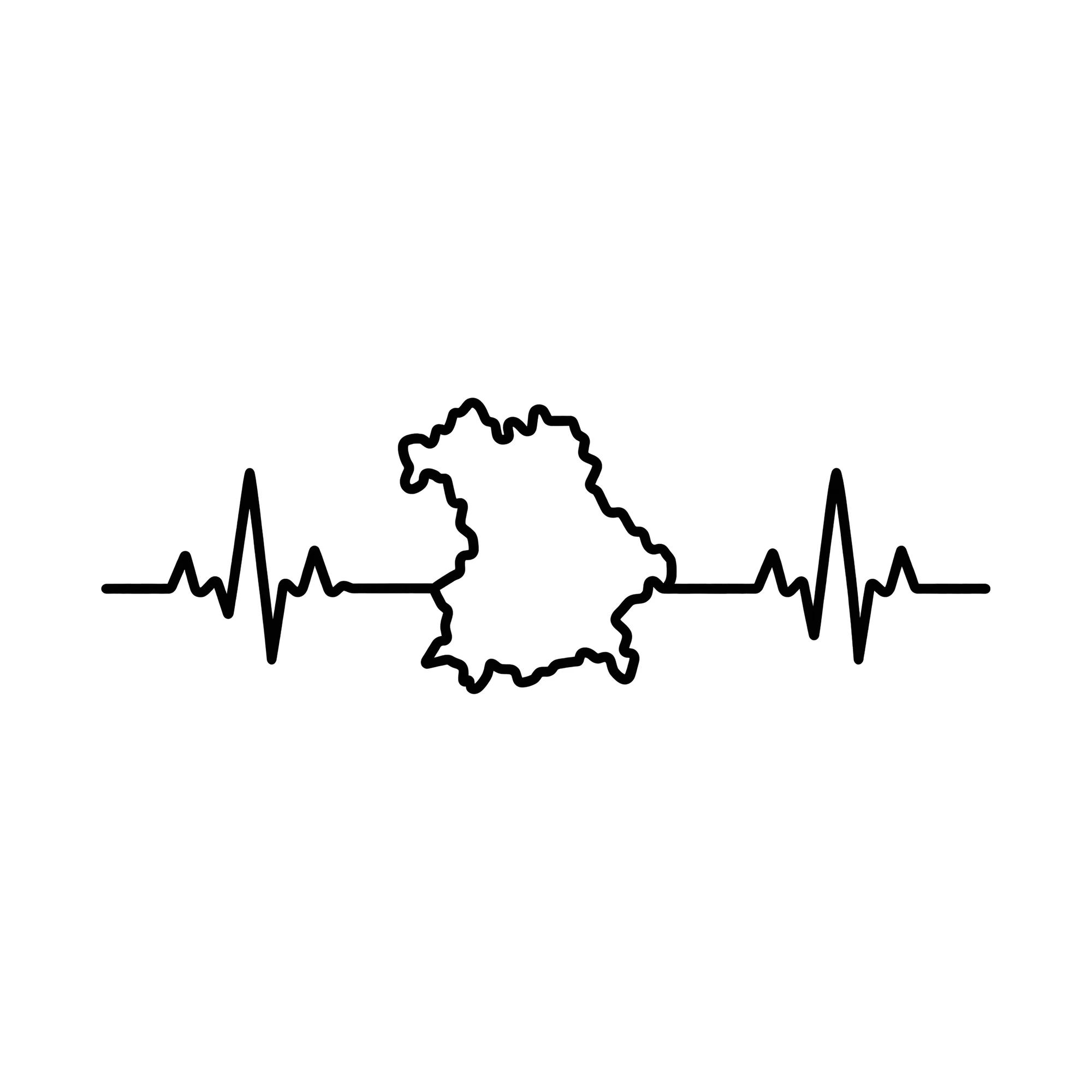 Bügelbild Bayernliebe, Lustiger Shirt Motiv als Grafik auf weißem Hintergrund (BB015352)