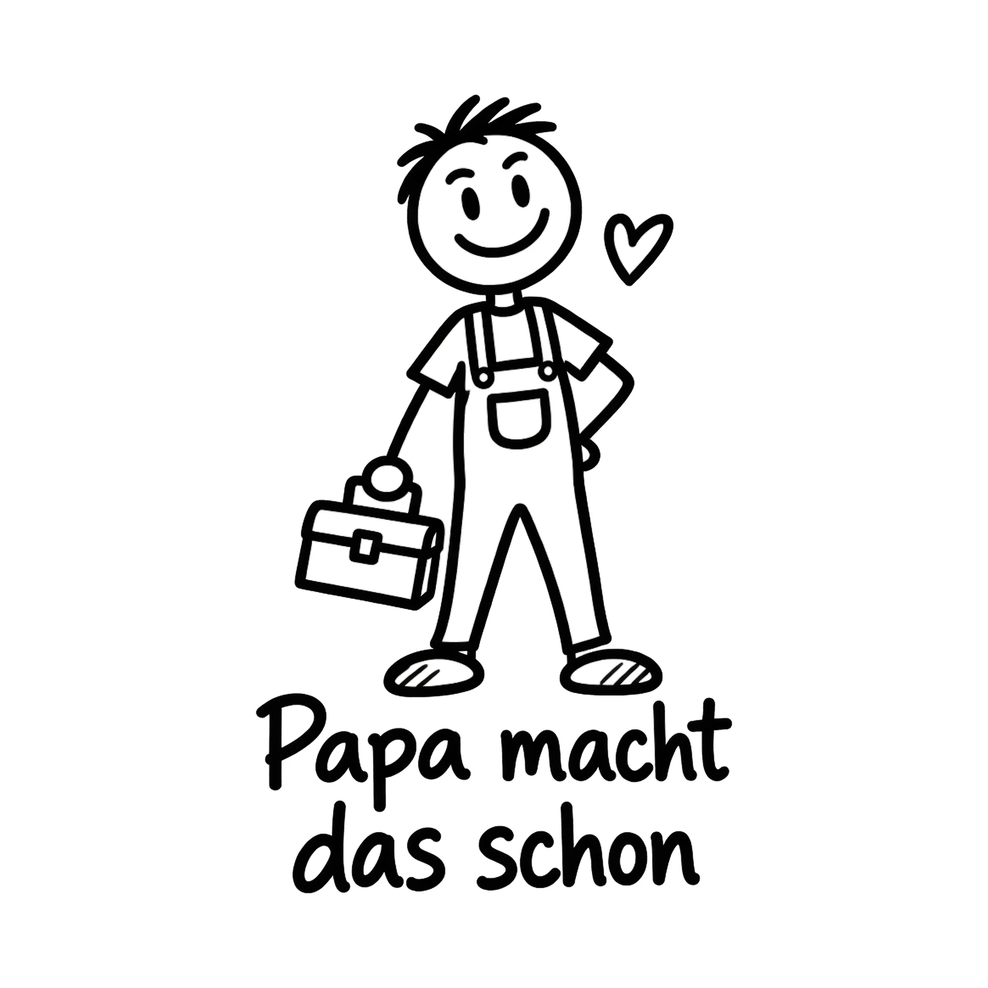 Bügelbild Papa macht das schon, Mama Papa Shirt Spruch als Grafik auf weißem Hintergrund (BB016696)