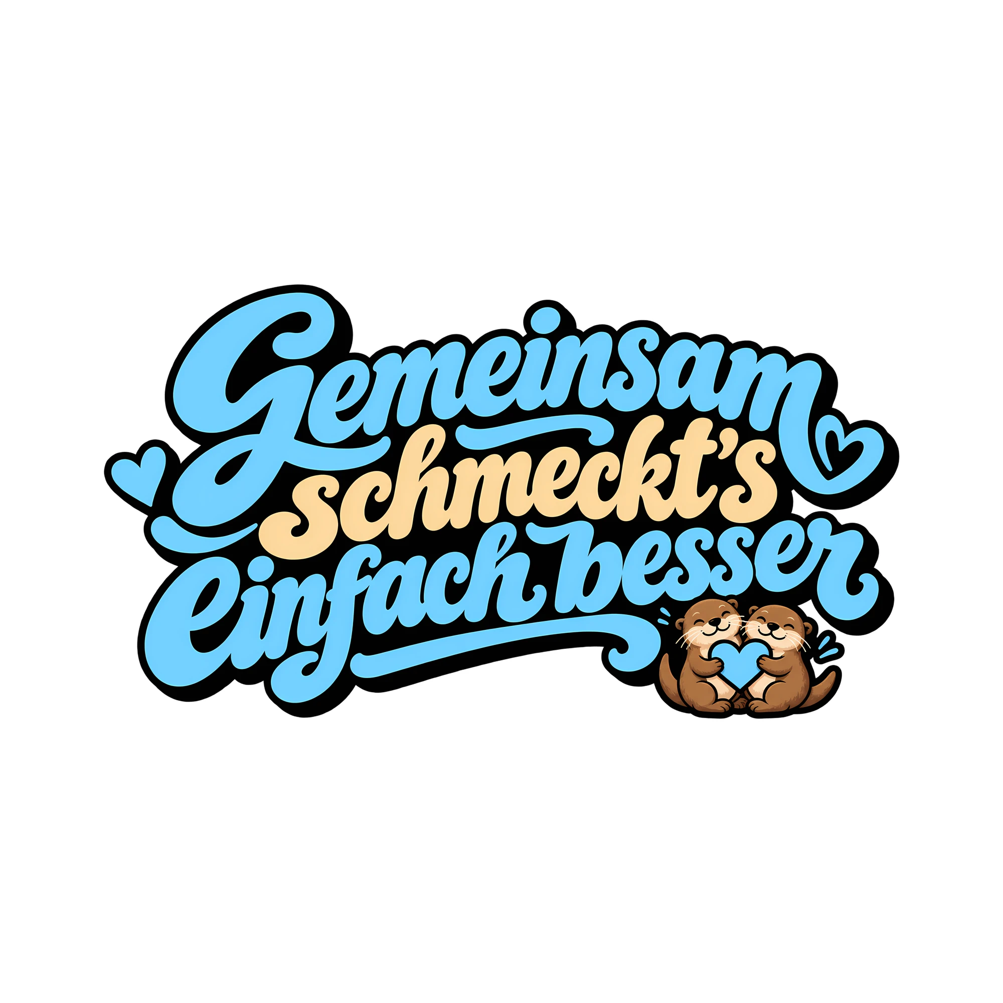 Bügelbild Gemeinsam schmeckt’s einfach besser als Grafik auf weißem Hintergrund (BB013426)