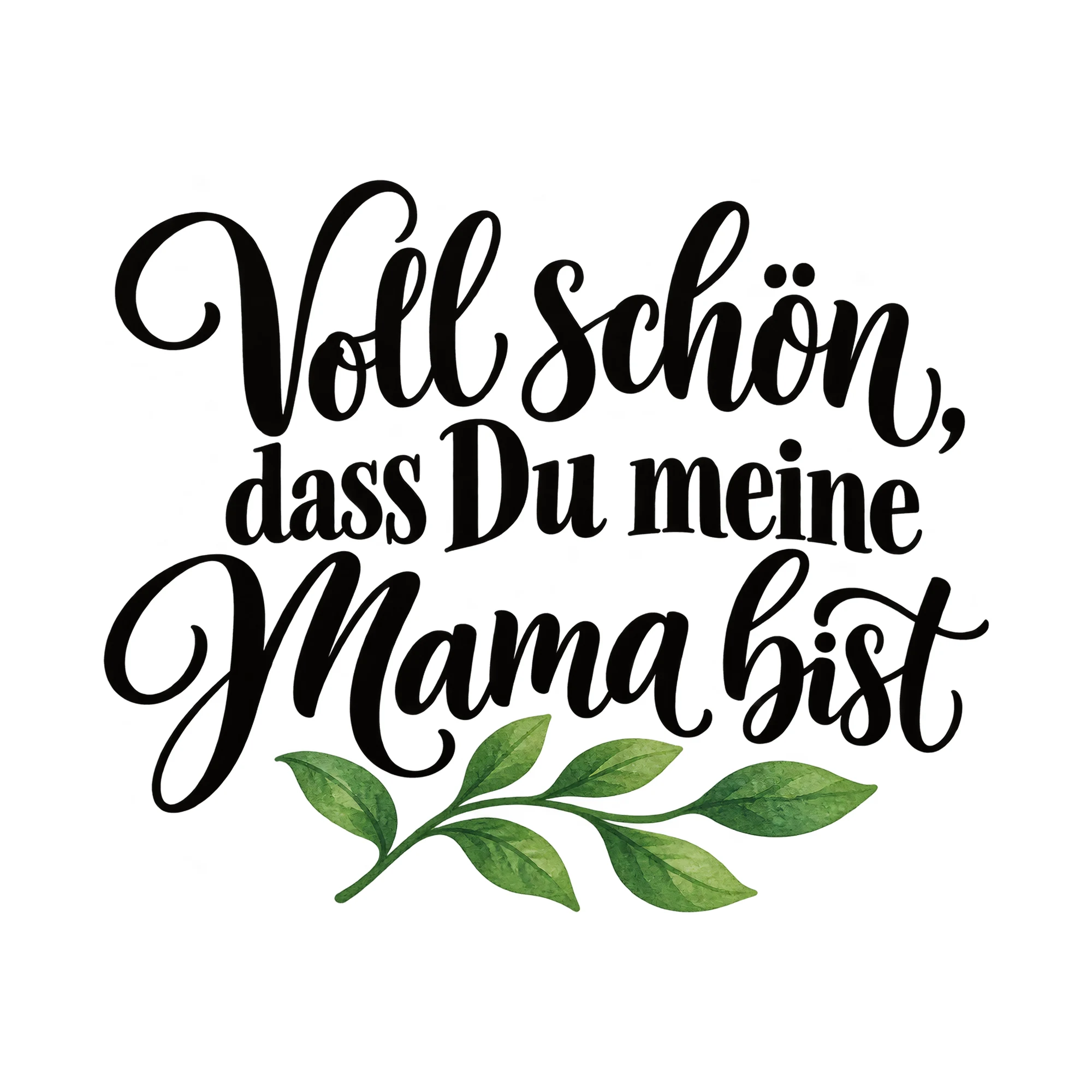 Bügelbild Voll schön, dass Du meine Mama bist, Mama Papa Shirt Spruch als Grafik auf weißem Hintergrund (BB015156)