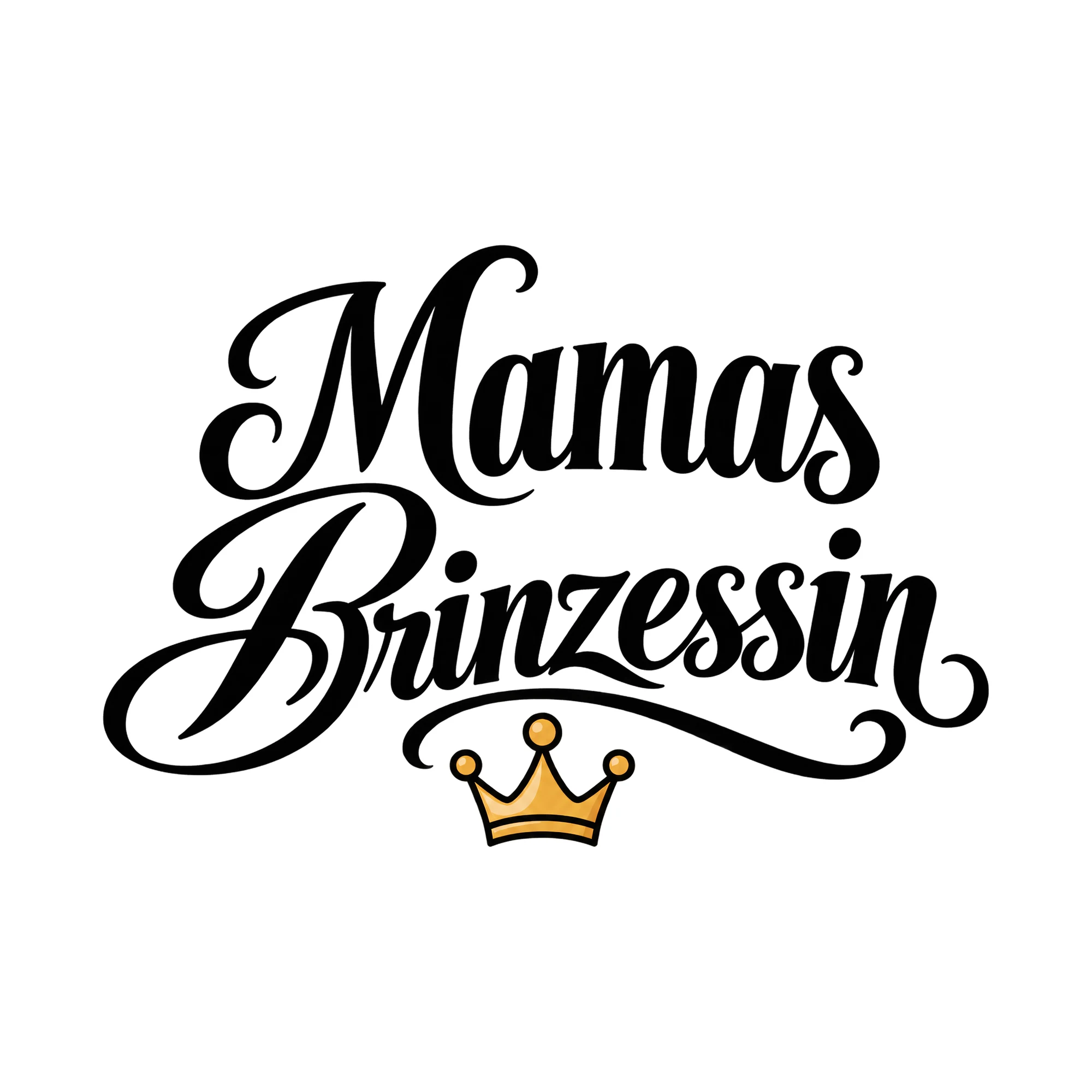 Bügelbild Mamas Prinzessin, Lustiger Shirt Spruch als Grafik auf weißem Hintergrund (BB015953)