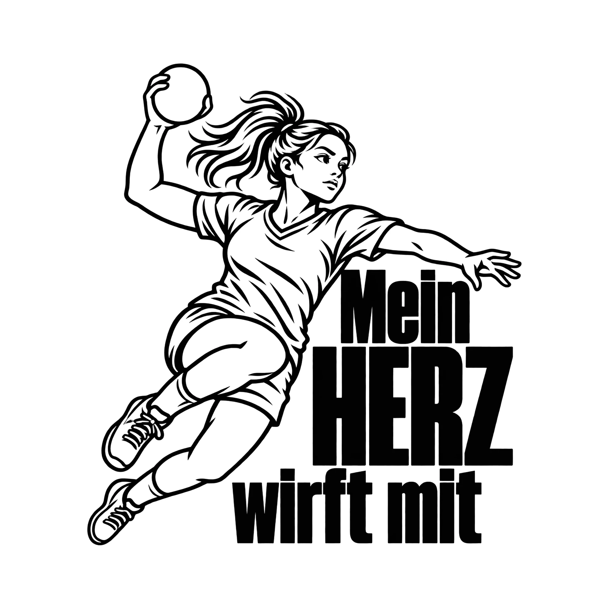 Bügelbild Mein HERZ wirft mit als Grafik auf weißem Hintergrund (BB013862)