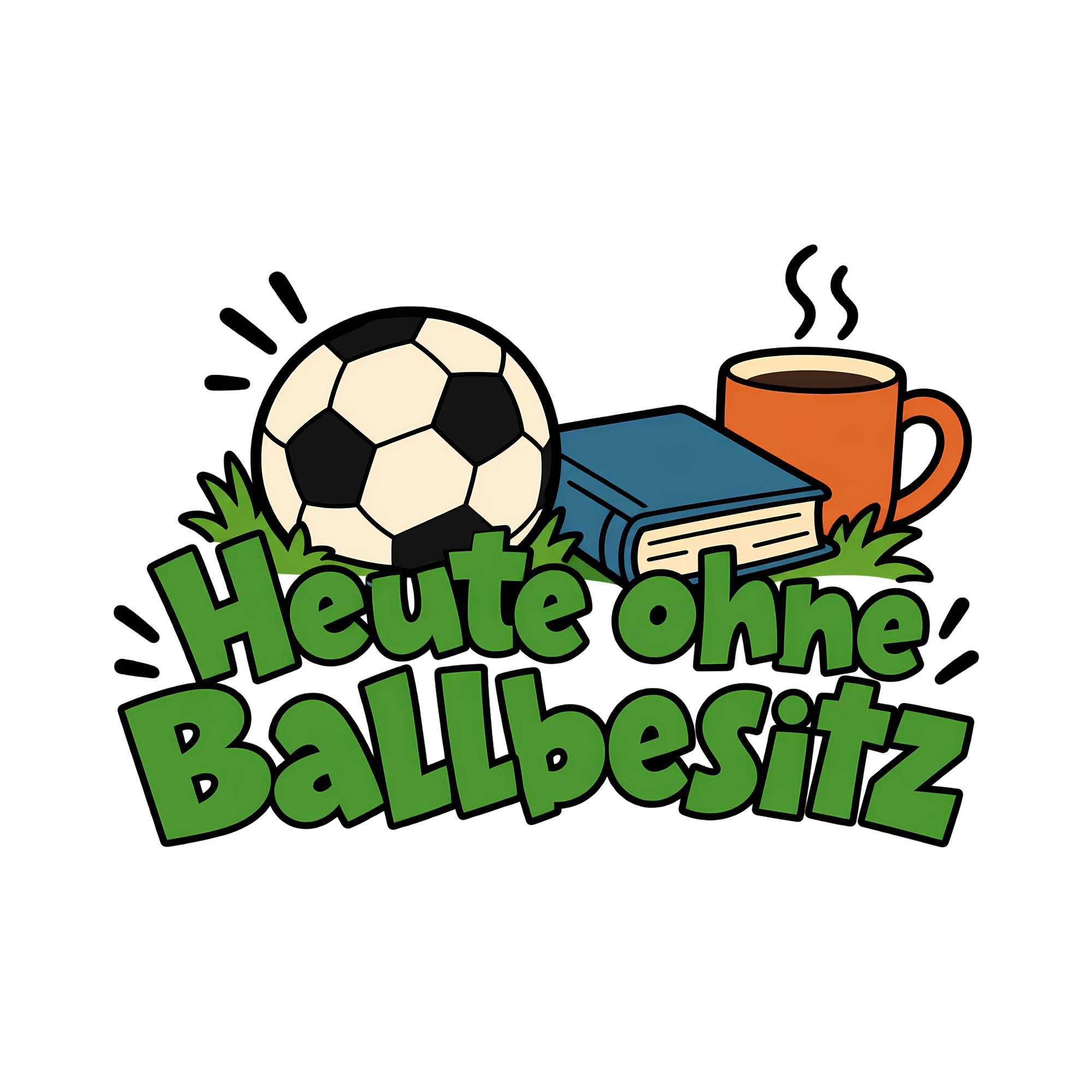Bügelbild Heute ohne Ballbesitz als Grafik auf weißem Hintergrund (BB013823)