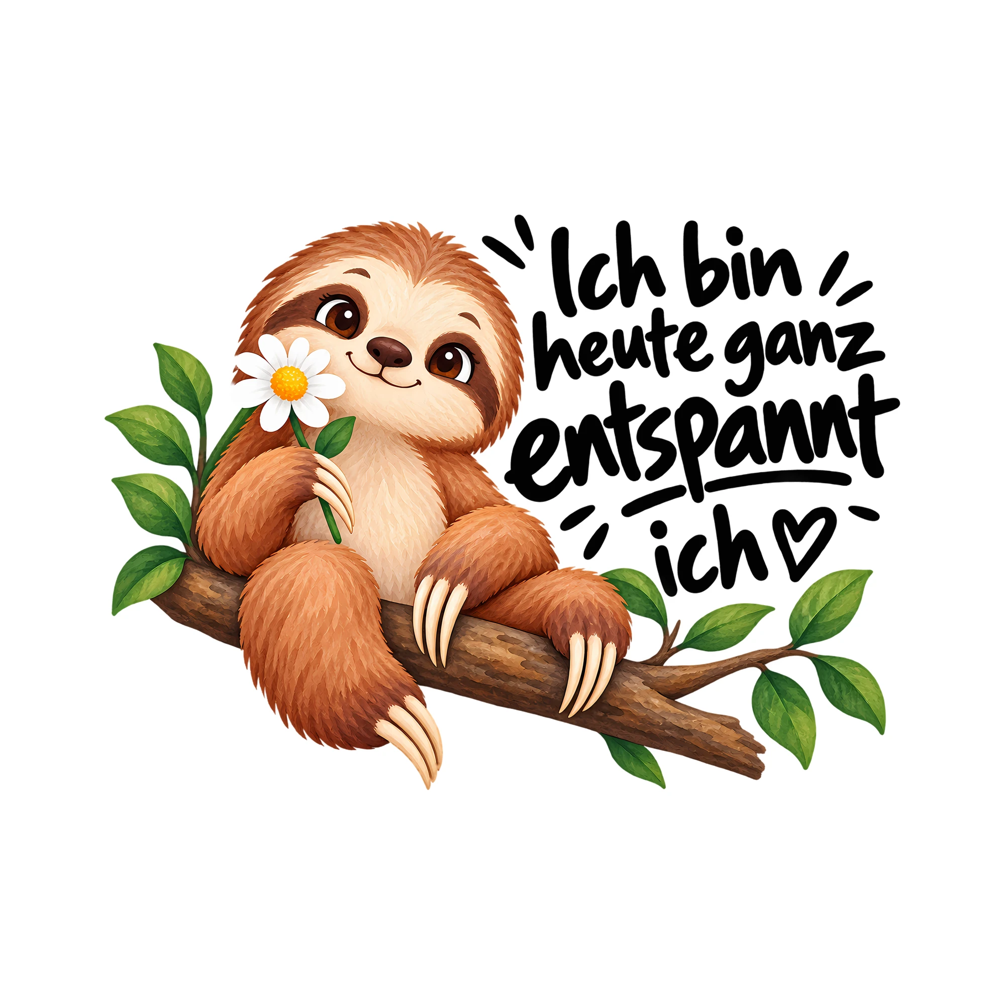 Bügelbild Ich bin heute ganz entspannt ich als Grafik auf weißem Hintergrund (BB012968)