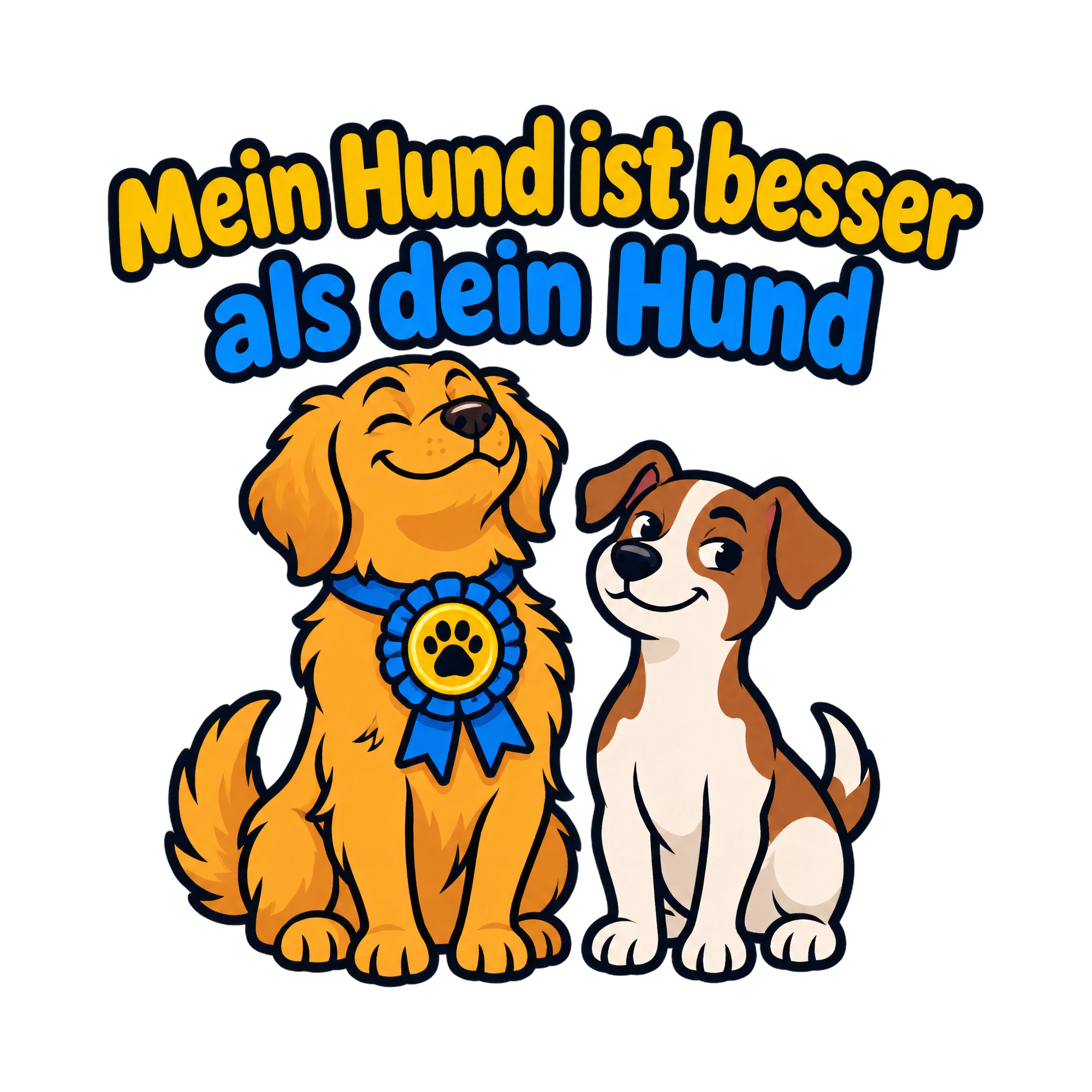 Bügelbild Mein Hund ist besser als dein Hund als Grafik auf weißem Hintergrund (BB019753)