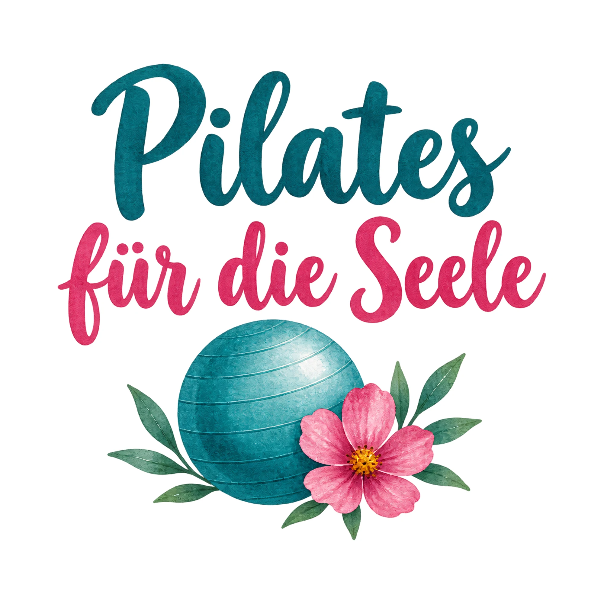 Bügelbild Pilates für die Seele als Grafik auf weißem Hintergrund (BB018472)
