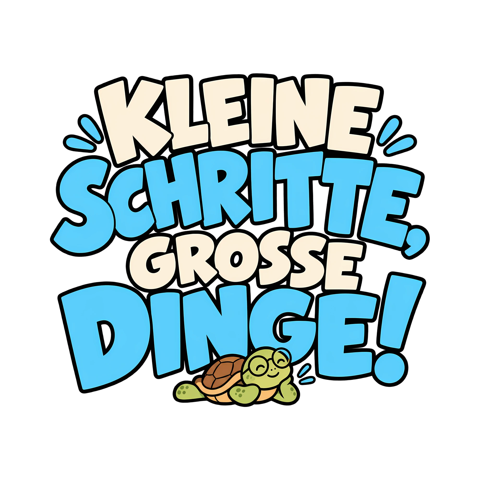 Bügelbild Kleine Schritte große Dinge! als Grafik auf weißem Hintergrund (BB014147)