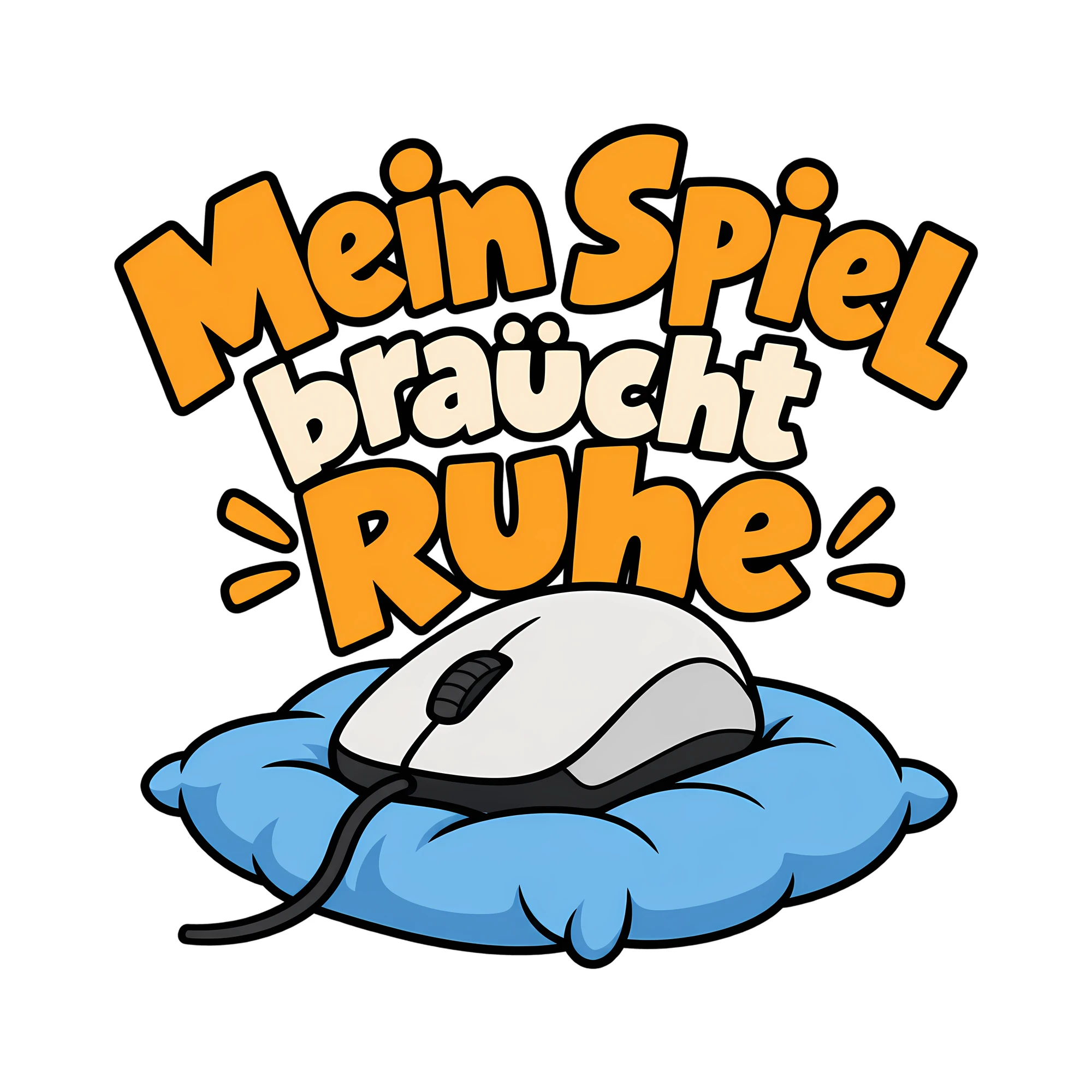 Bügelbild Mein Spiel braucht Ruhe als Grafik auf weißem Hintergrund (BB012995)