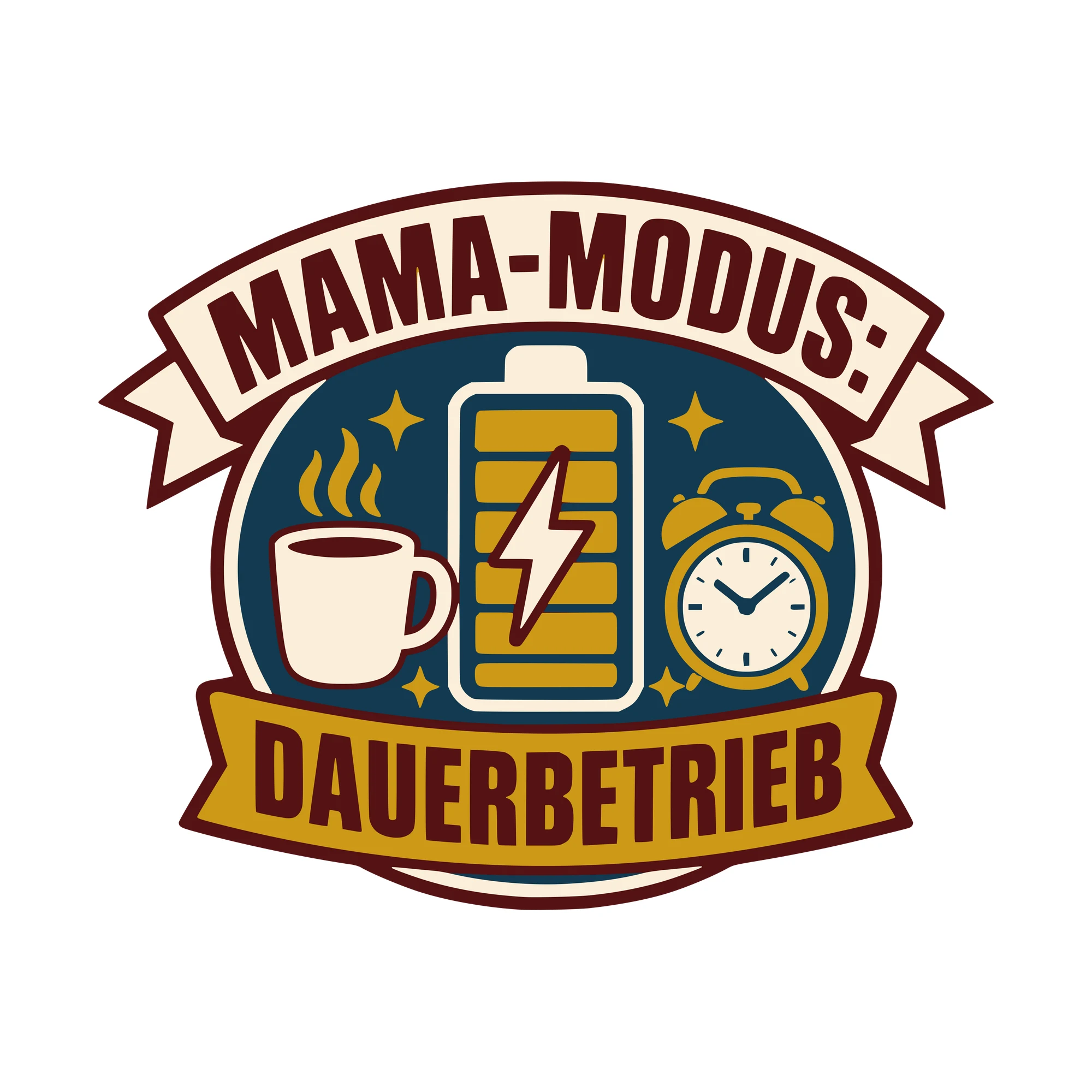 Bügelbild Mama-Modus: Dauerbetrieb als Grafik auf weißem Hintergrund (BB010624)