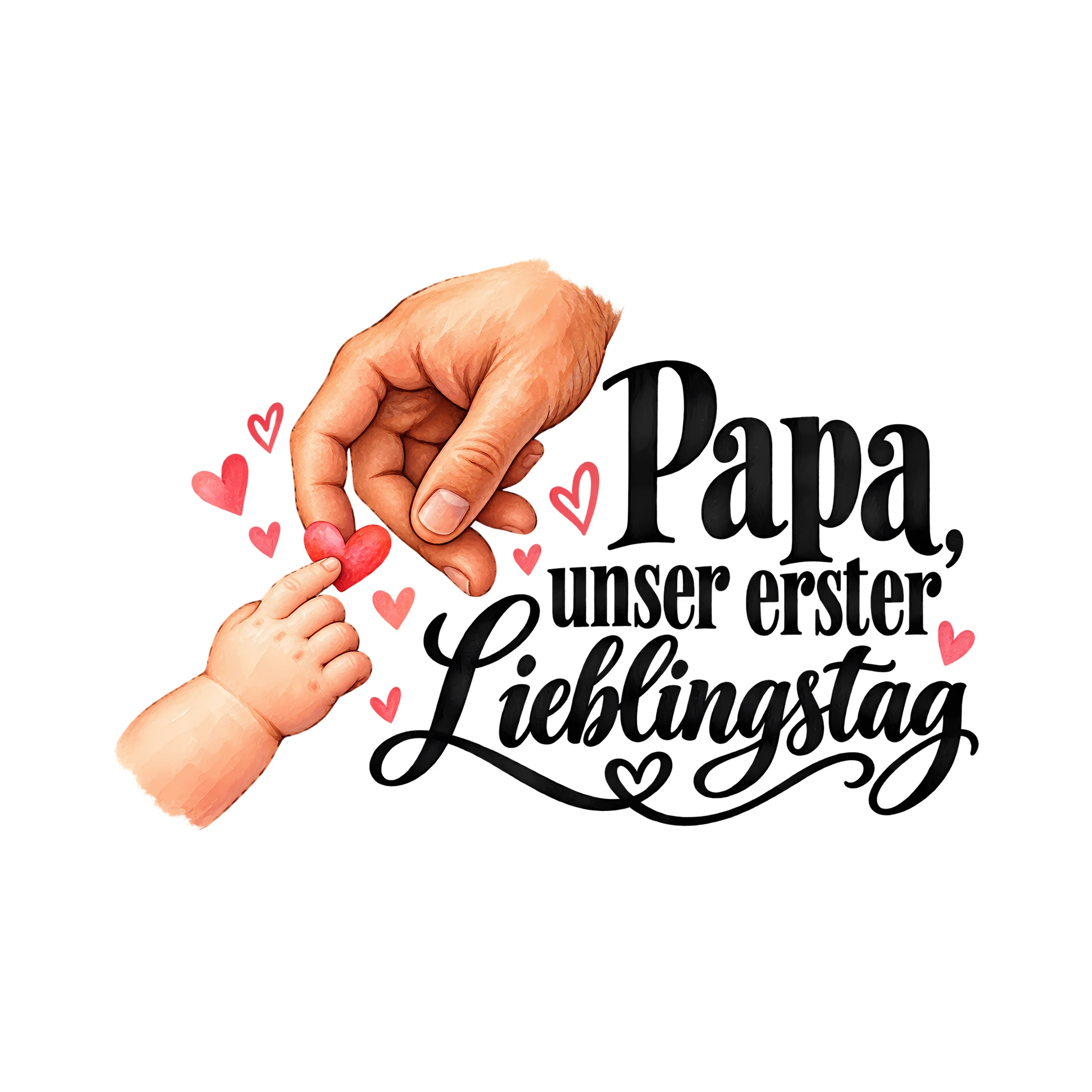 Bügelbild Papa, unser erster Lieblingstag als Grafik auf weißem Hintergrund (BB012424)