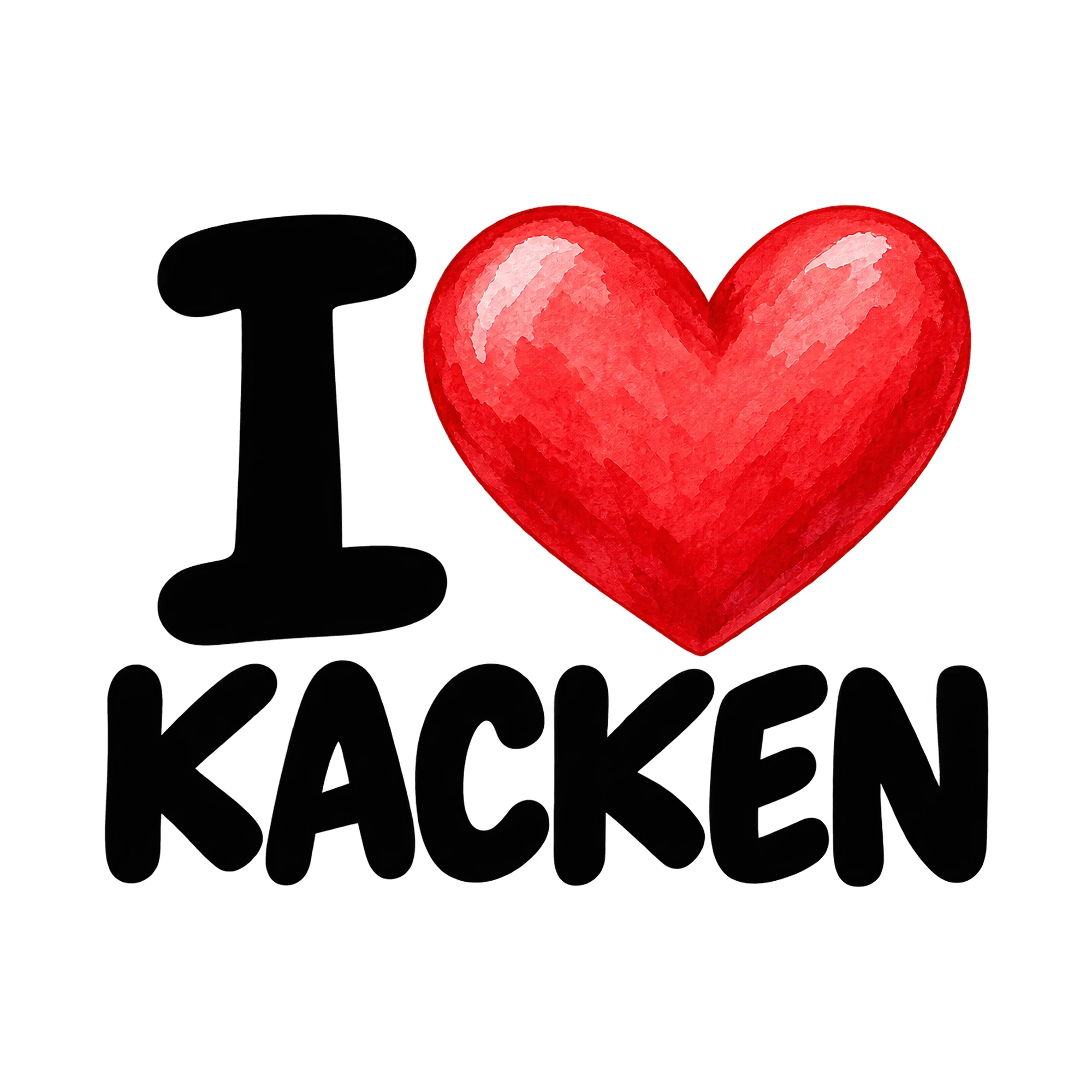Bügelbild „I KACKEN“, Familienshirt Spruch als Grafik auf weißem Hintergrund (BB015497)
