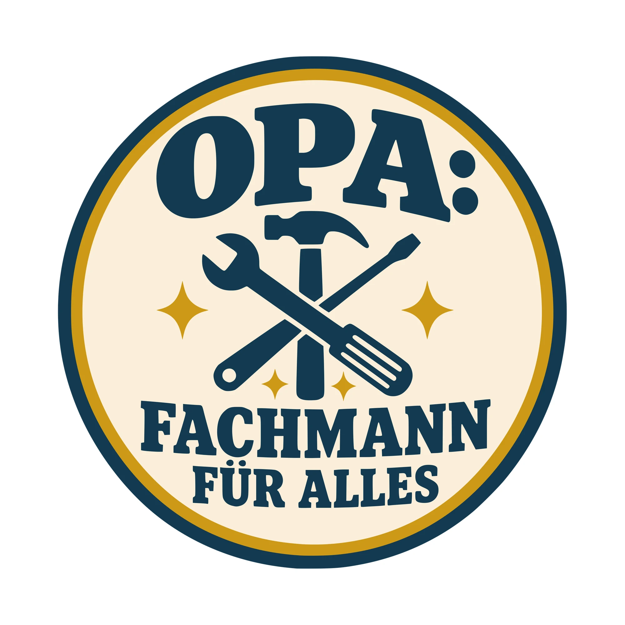 Bügelbild Opa: Fachmann für alles als Grafik auf weißem Hintergrund (BB010593)