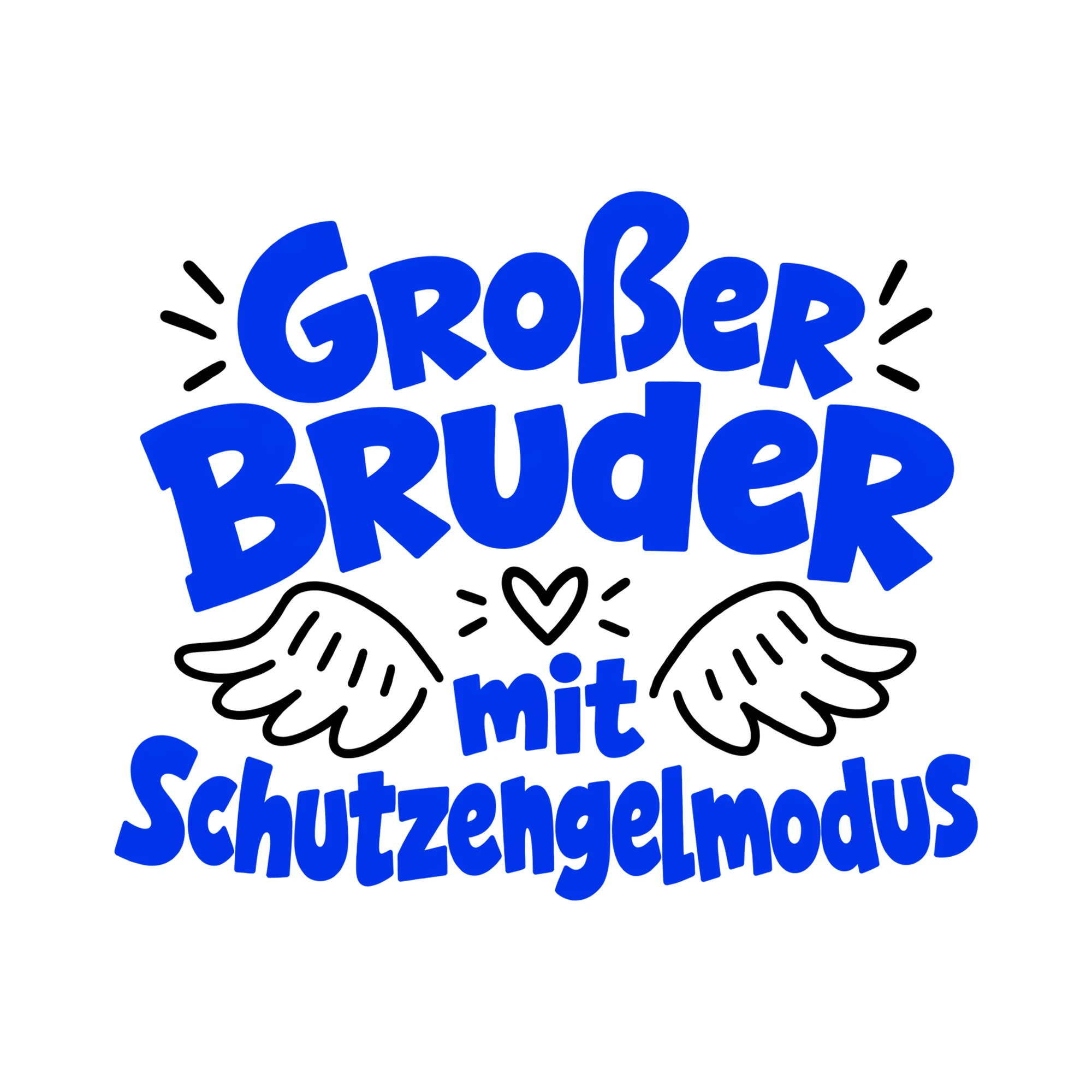 Bügelbild Großer Bruder mit Schutzengelmodus als Grafik auf weißem Hintergrund (BB011808)