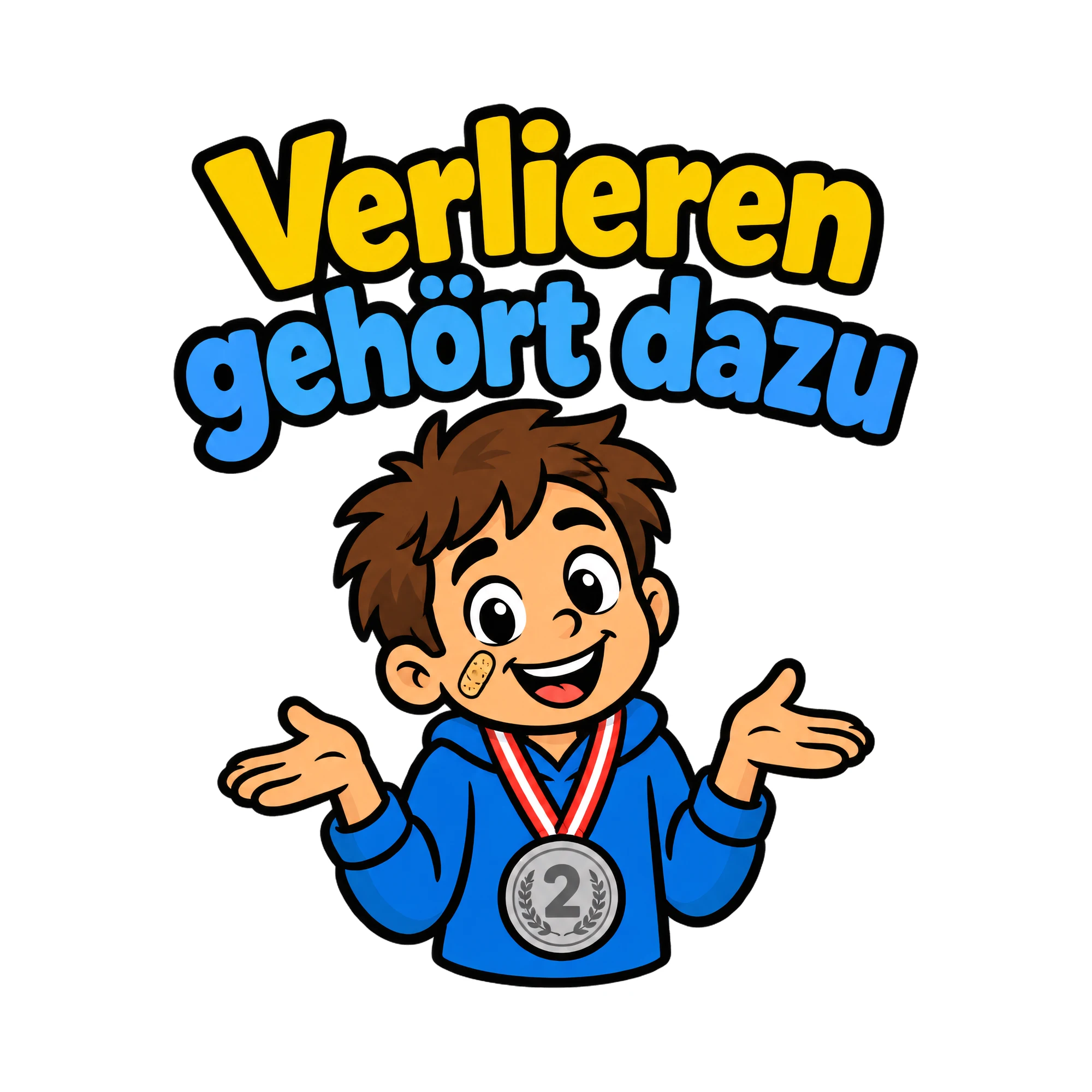Bügelbild Verlieren gehört dazu, Vereine Shirt Spruch als Grafik auf weißem Hintergrund (BB018674)
