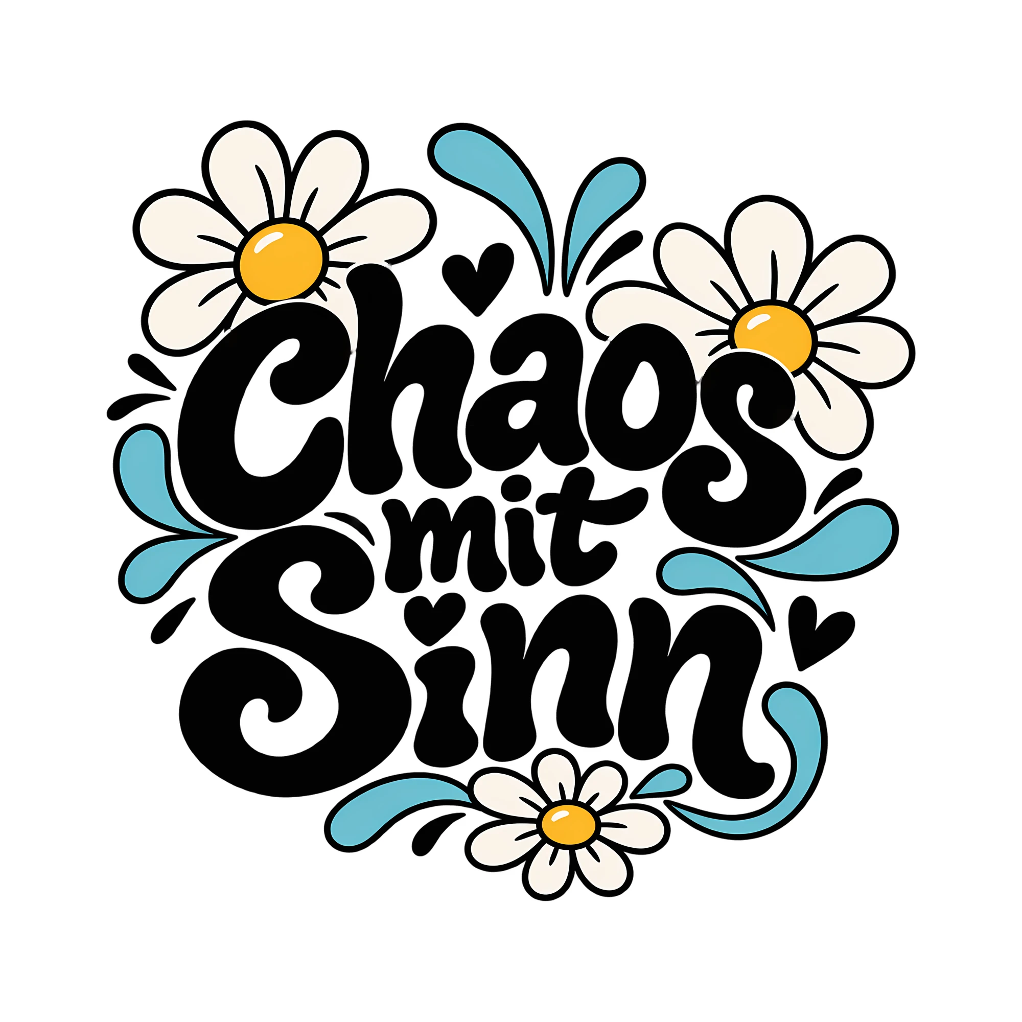 Bügelbild Chaos mit Sinn als Grafik auf weißem Hintergrund (BB011581)