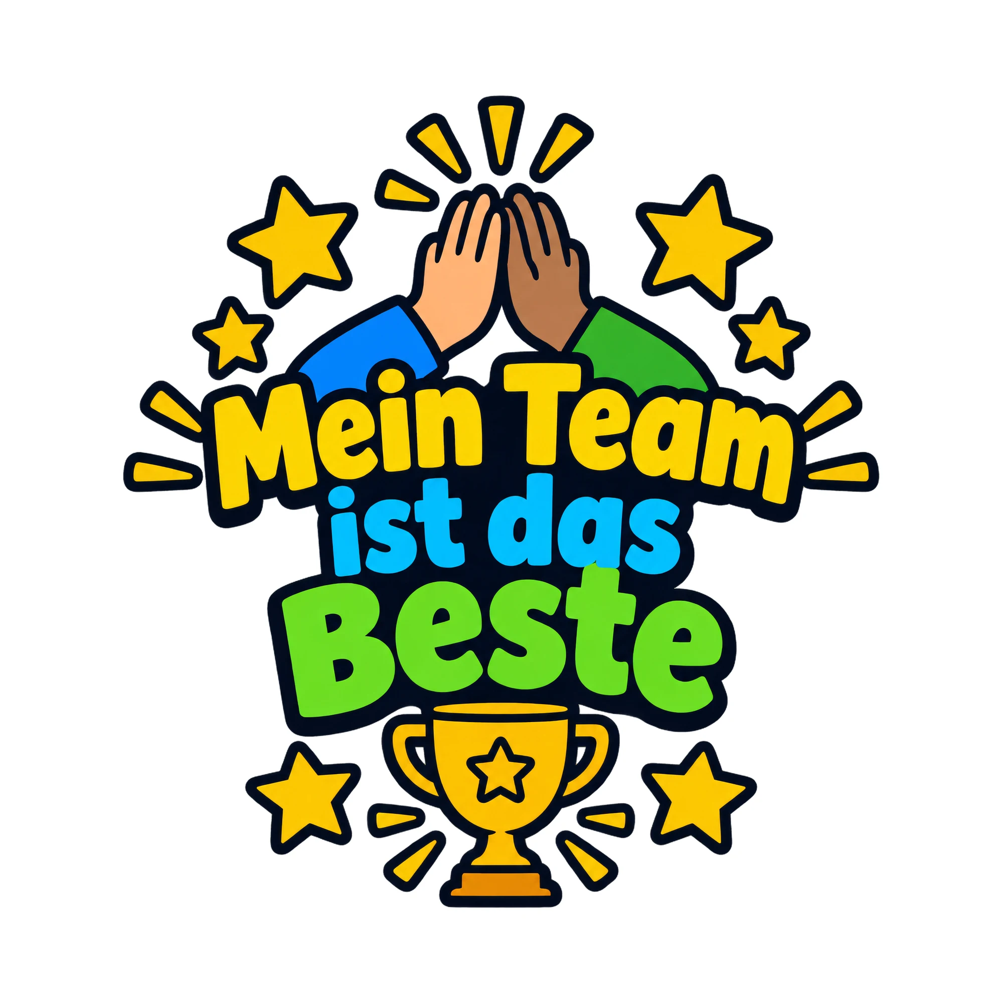 Bügelbild Mein Team ist das Beste als Grafik auf weißem Hintergrund (BB018603)
