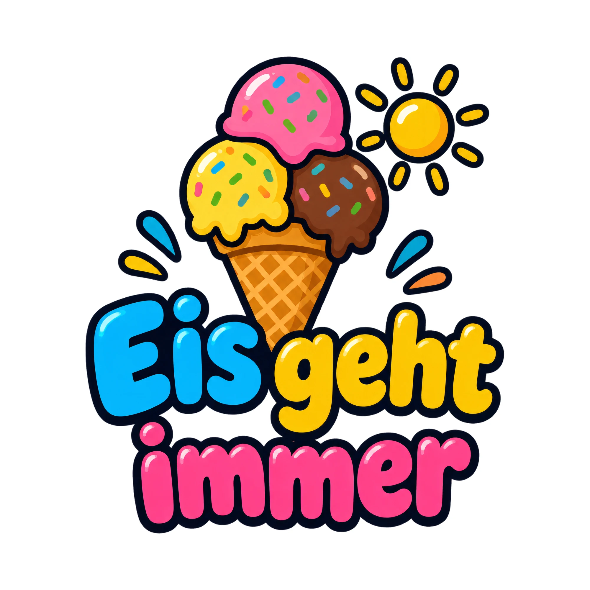Bügelbild Eis geht immer als Grafik auf weißem Hintergrund (BB018481)