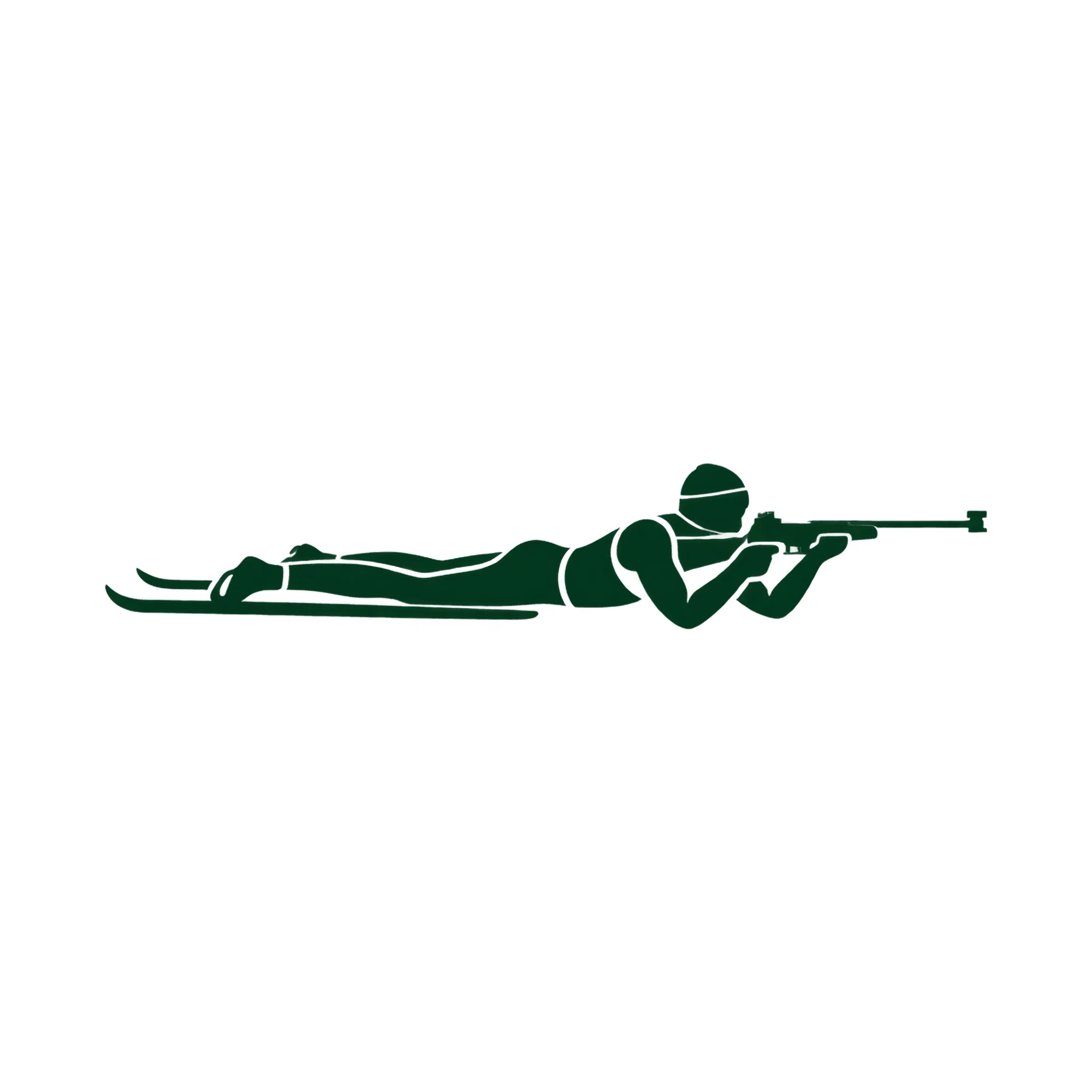 Bügelbild Biathlon Liegend, Lustiger Shirt Motiv als Grafik auf weißem Hintergrund (BB016080)