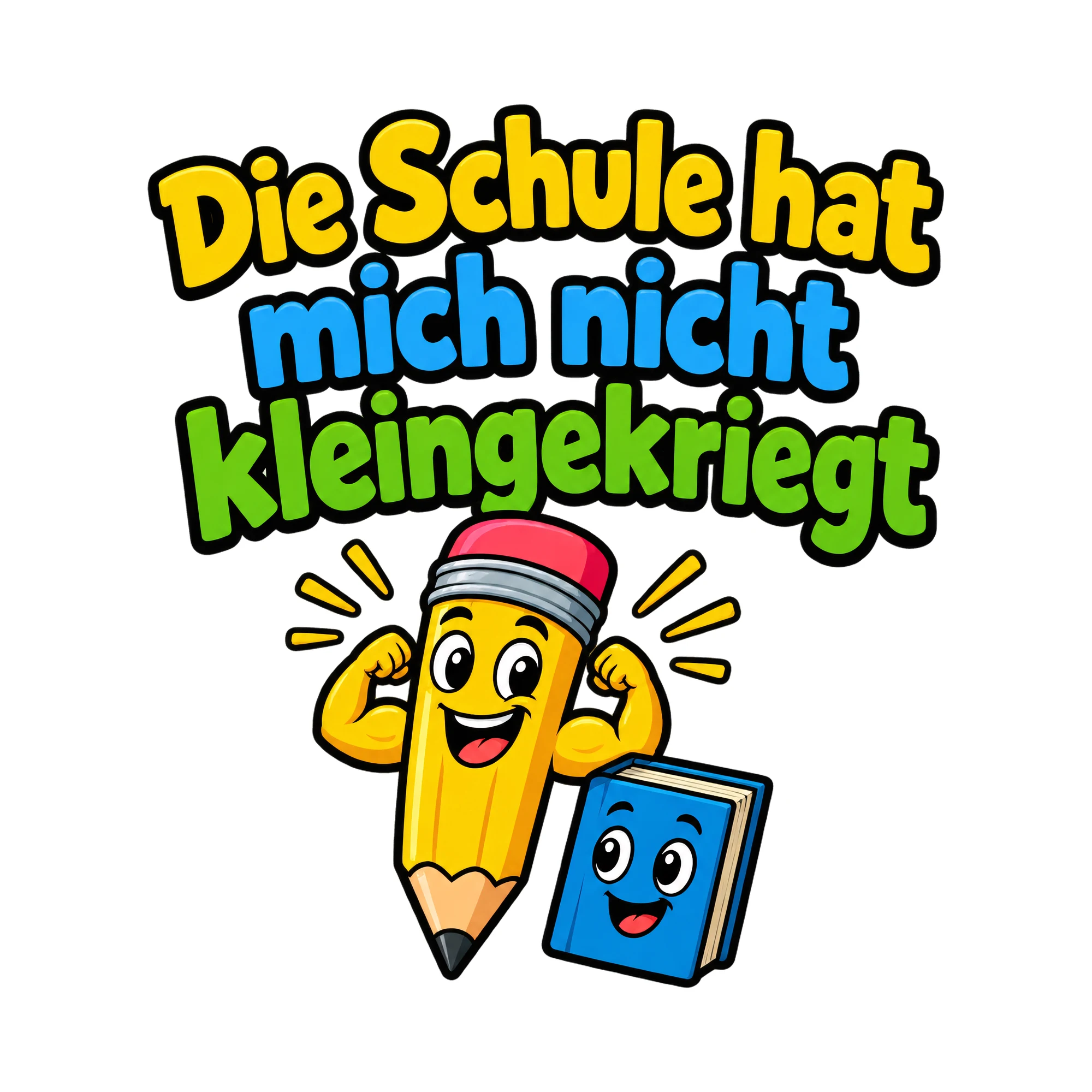 Bügelbild Die schule hat mich nicht kleingekriegt als Grafik auf weißem Hintergrund (BB016397)