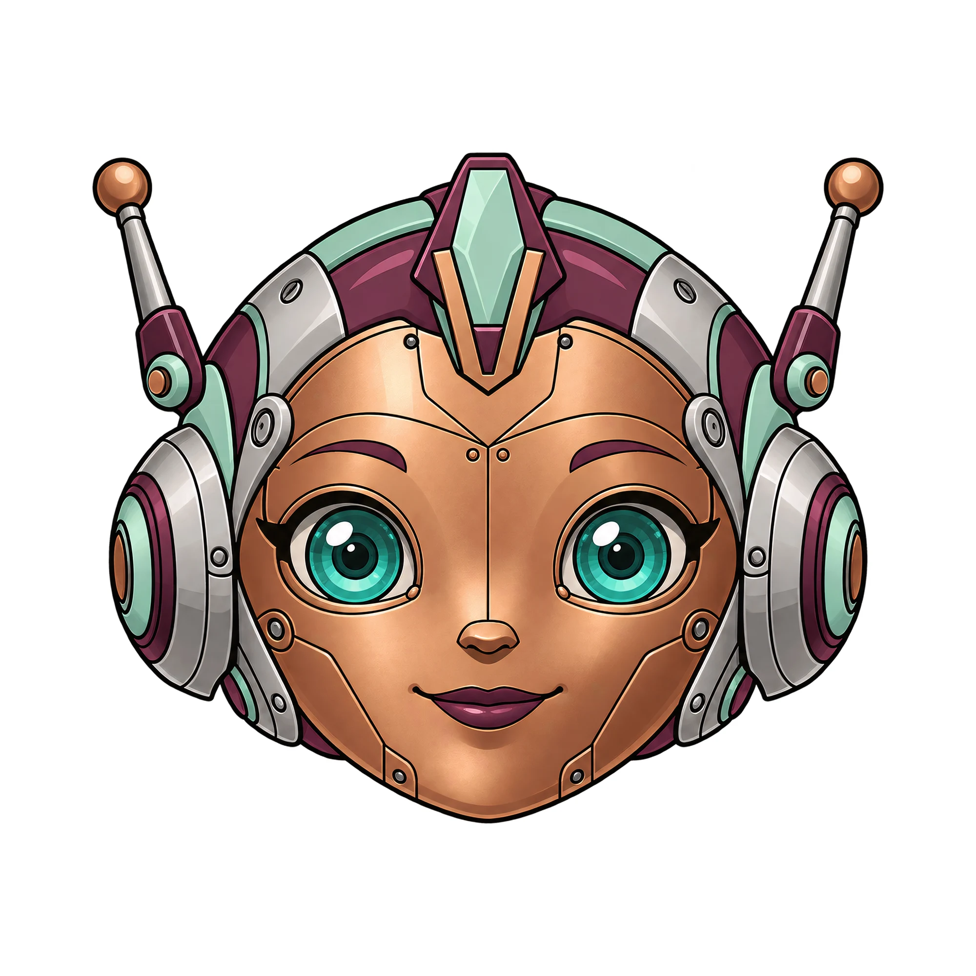 Bügelbild Mecha Girl, Lustiger Shirt Motiv als Grafik auf weißem Hintergrund (BB015305)