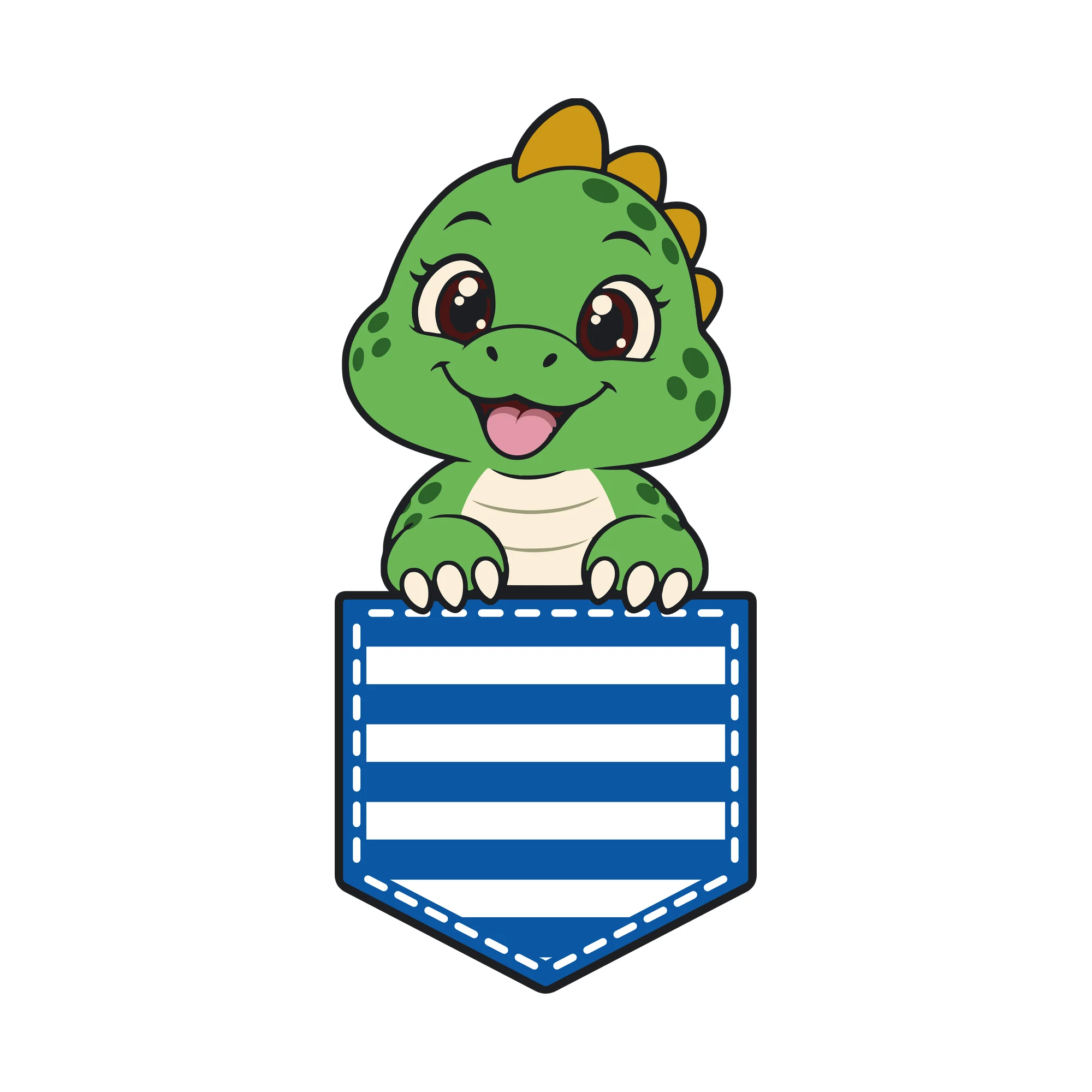 Bügelbild Brusttasche Dino als Grafik auf weißem Hintergrund (BB010660)