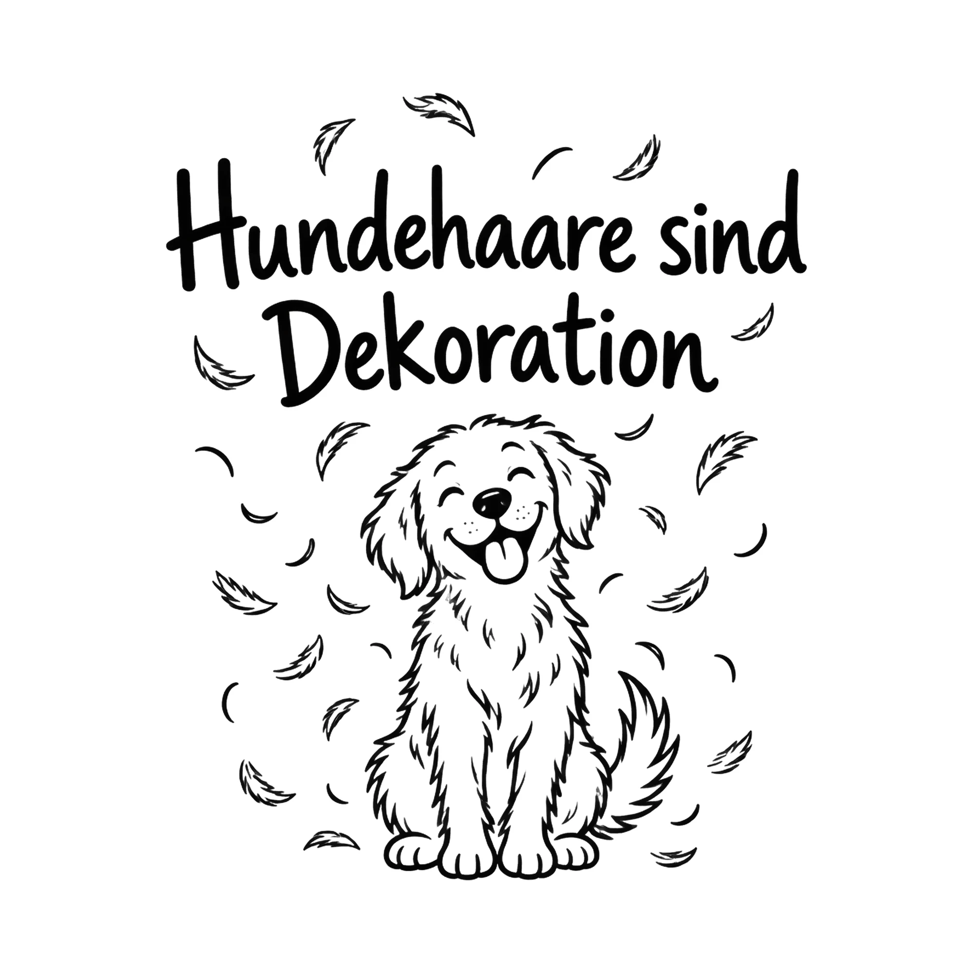 Bügelbild Hundehaare sind Dekoration als Grafik auf weißem Hintergrund (BB019770)