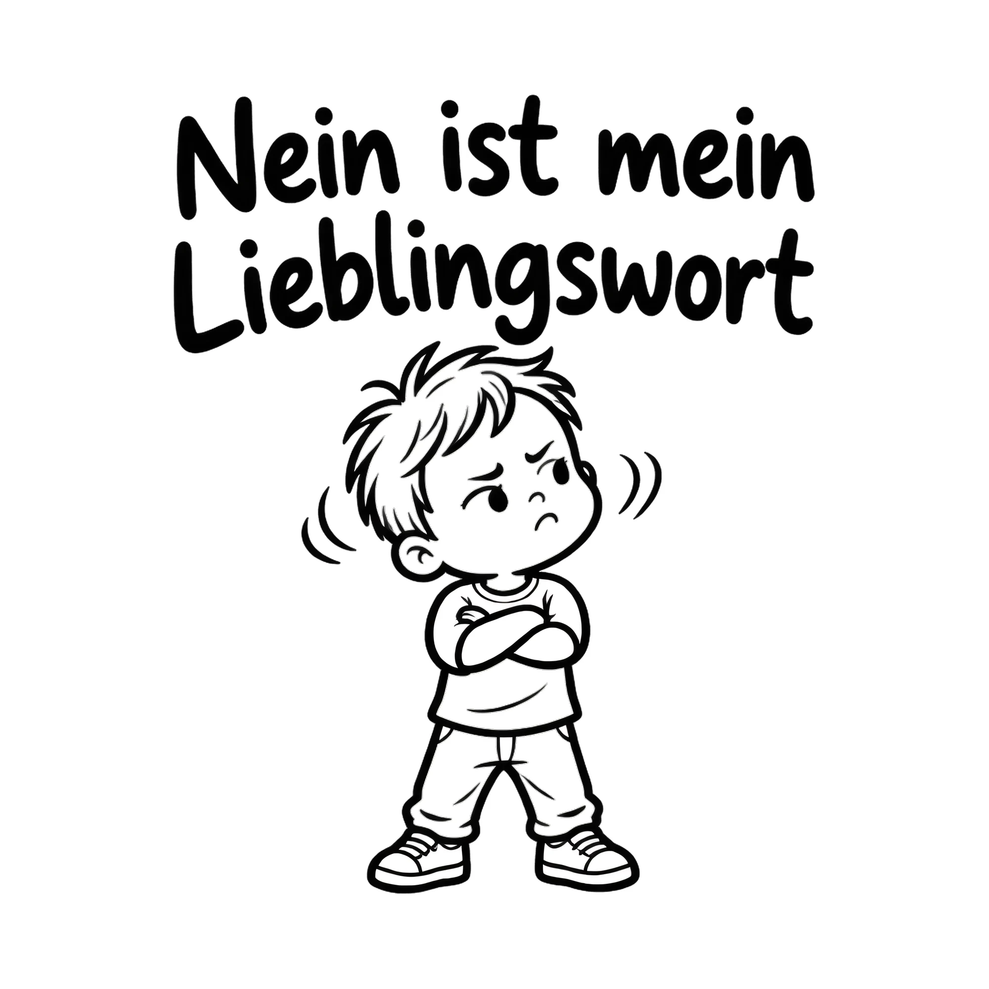 Bügelbild Nein ist mein Lieblingswort als Grafik auf weißem Hintergrund (BB020018)