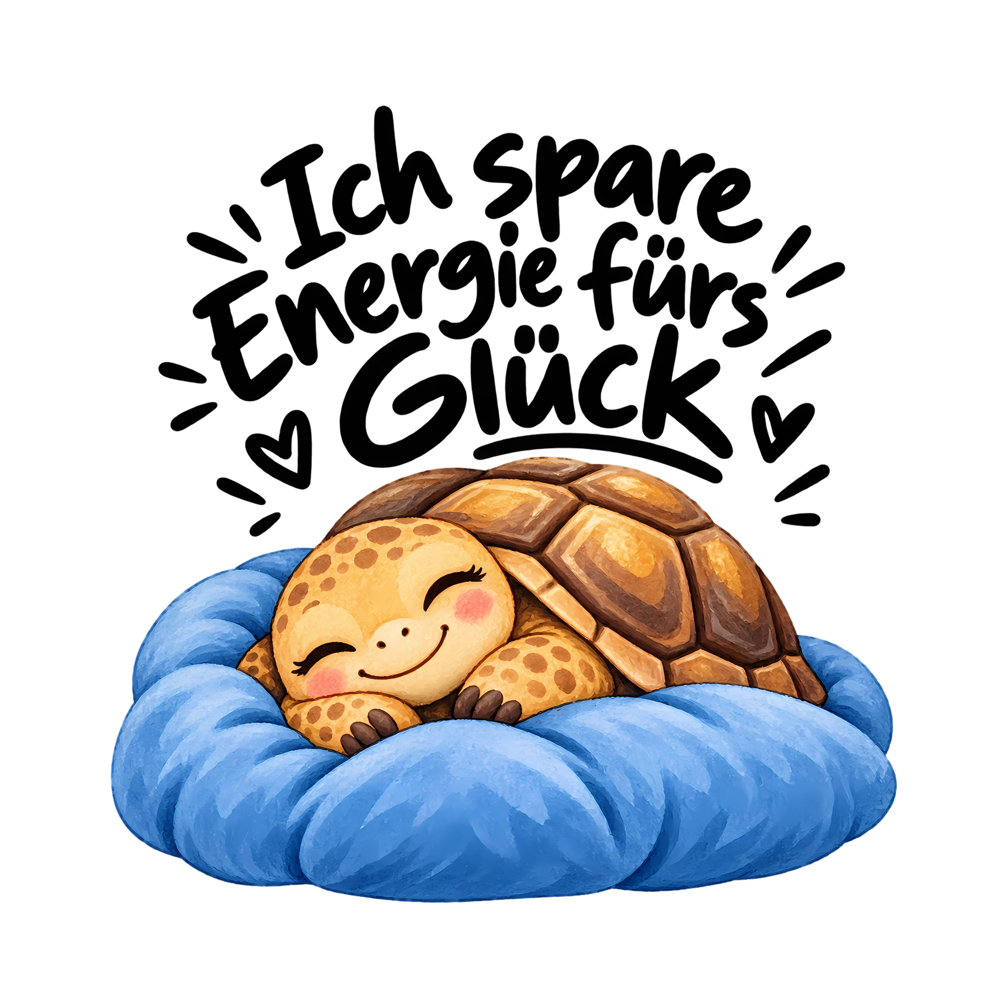 Bügelbild Ich spare Energie fürs Glück als Grafik auf weißem Hintergrund (BB014270)