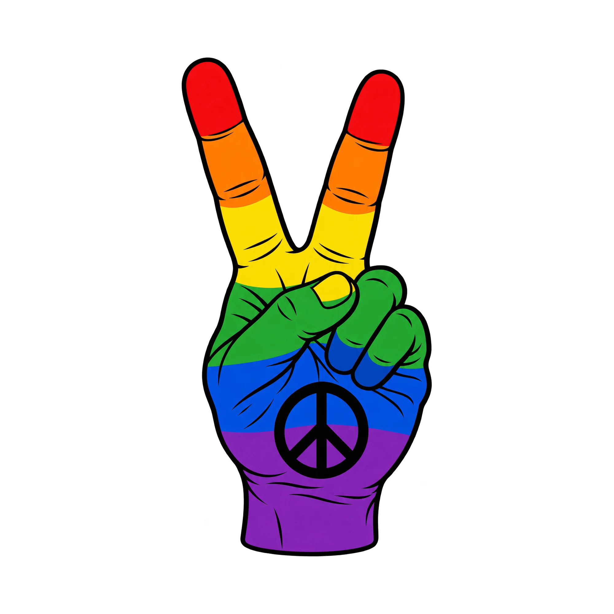 Bügelbild LGBT Peace, Lustiger Shirt Motiv als Grafik auf weißem Hintergrund (BB015784)