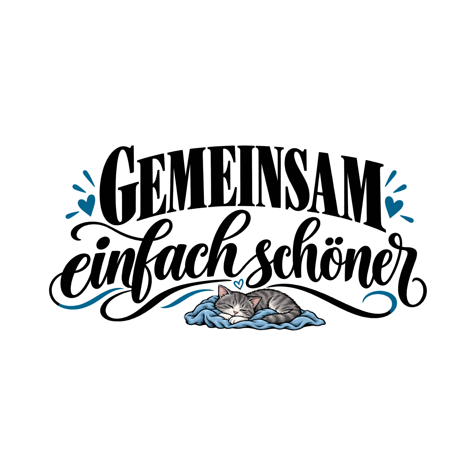 Bügelbild Gemeinsam einfach schöner als Grafik auf weißem Hintergrund (BB014130)
