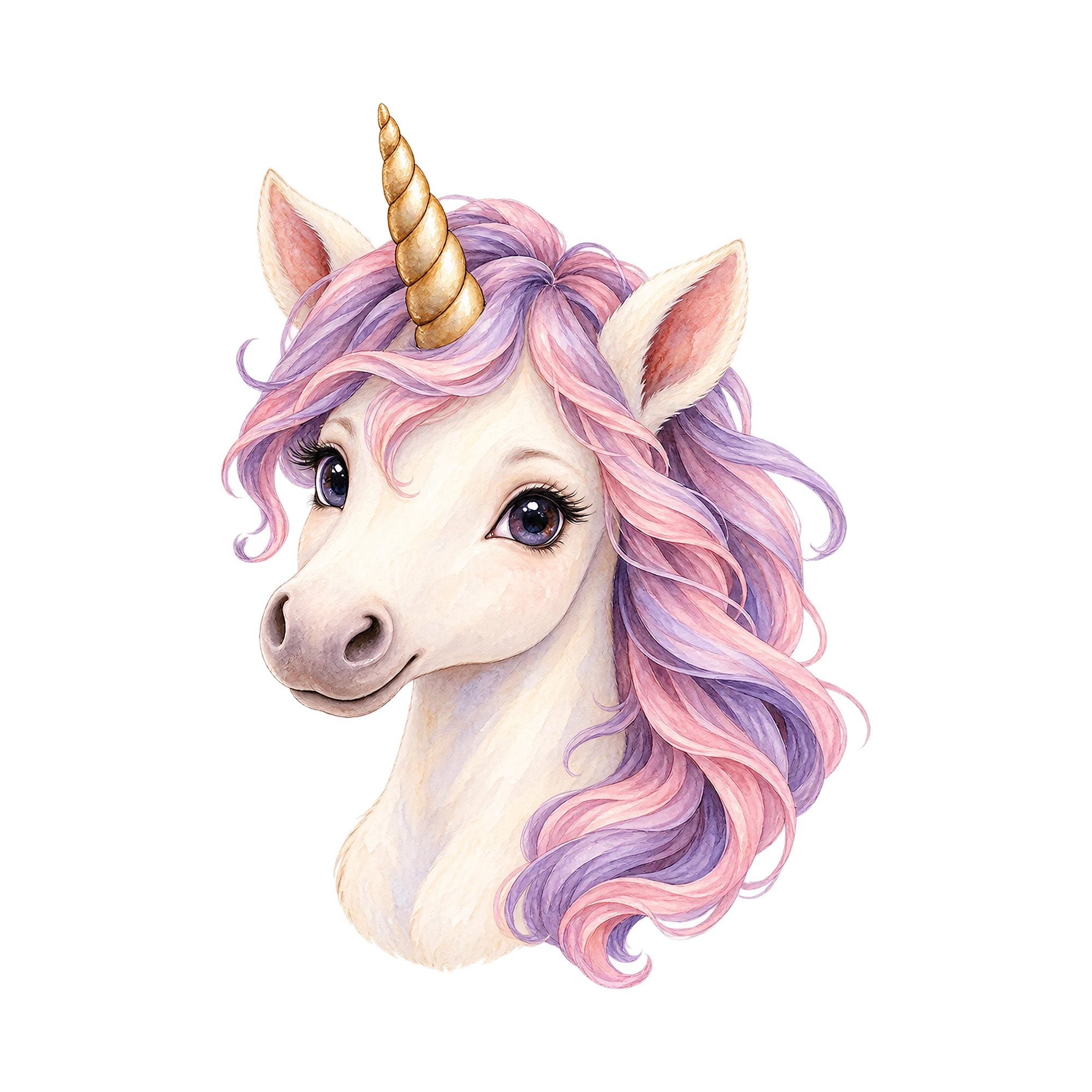 Bügelbild Beautiful Baby Unicorn, Lustiger Shirt Motiv als Grafik auf weißem Hintergrund (BB014957)