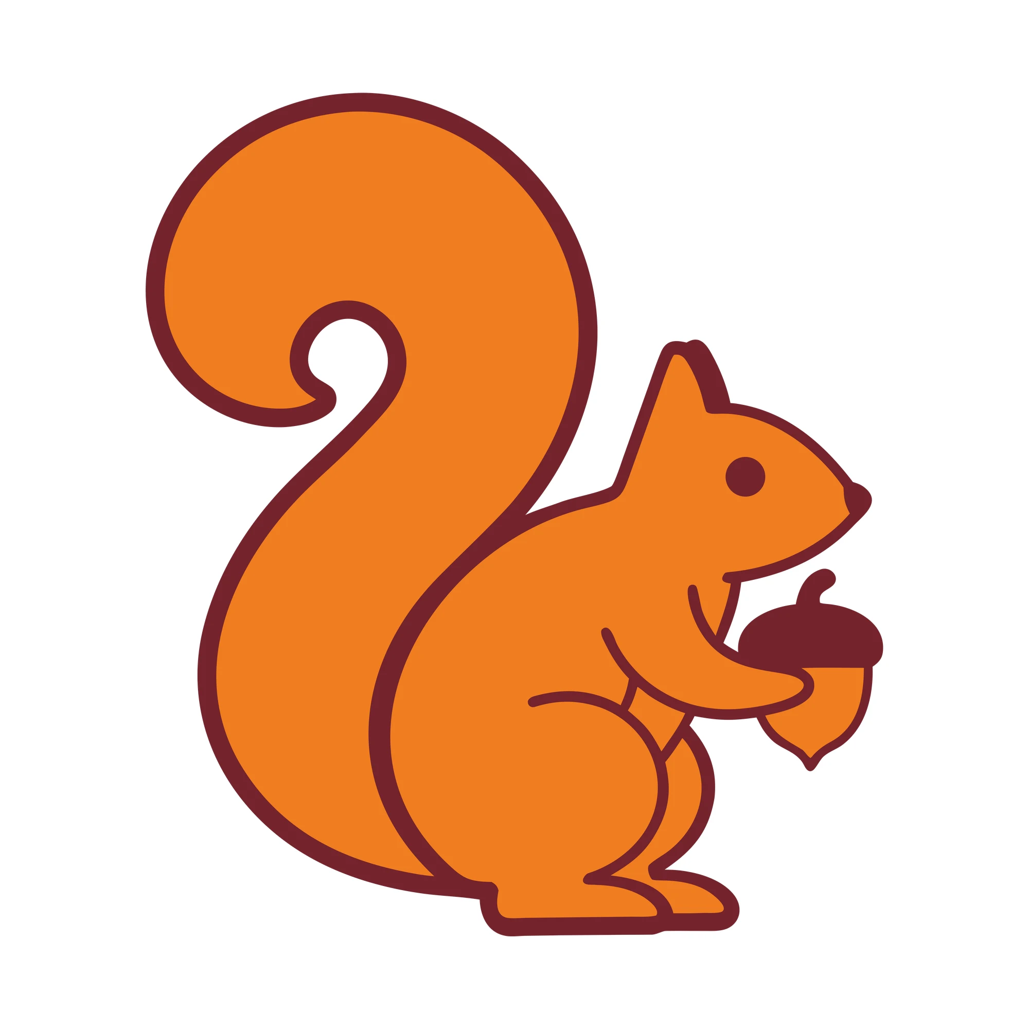 Bügelbild Eichhörnchen als Grafik auf weißem Hintergrund (BB010188)