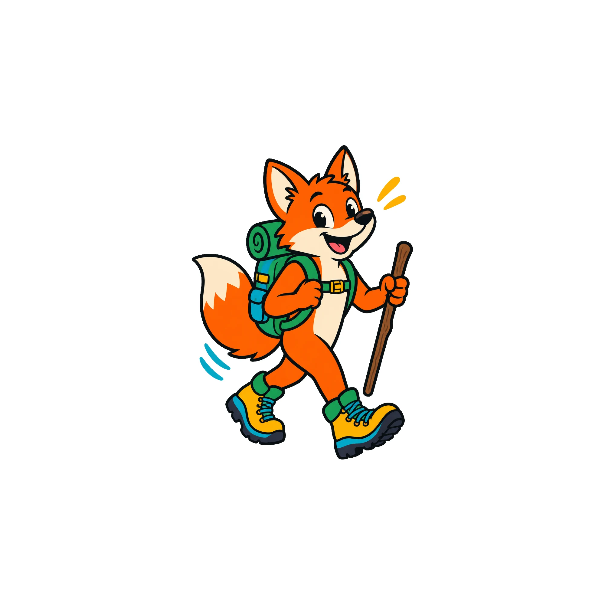 Bügelbild natur wander fuchs als Grafik auf weißem Hintergrund (BB011409)