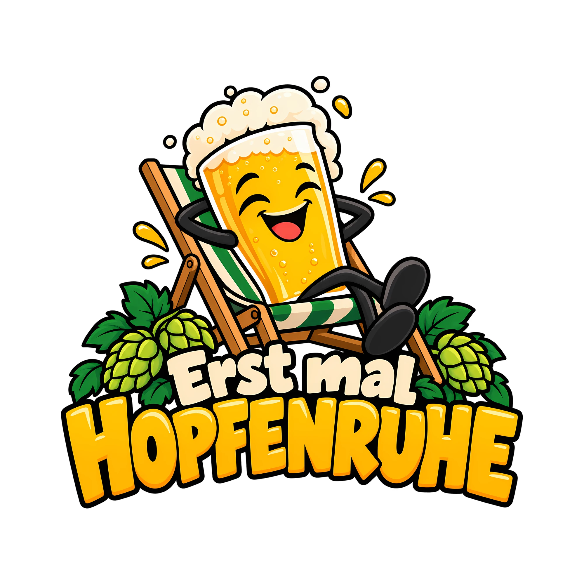 Bügelbild Erst mal Hopfenruhe als Grafik auf weißem Hintergrund (BB011970)