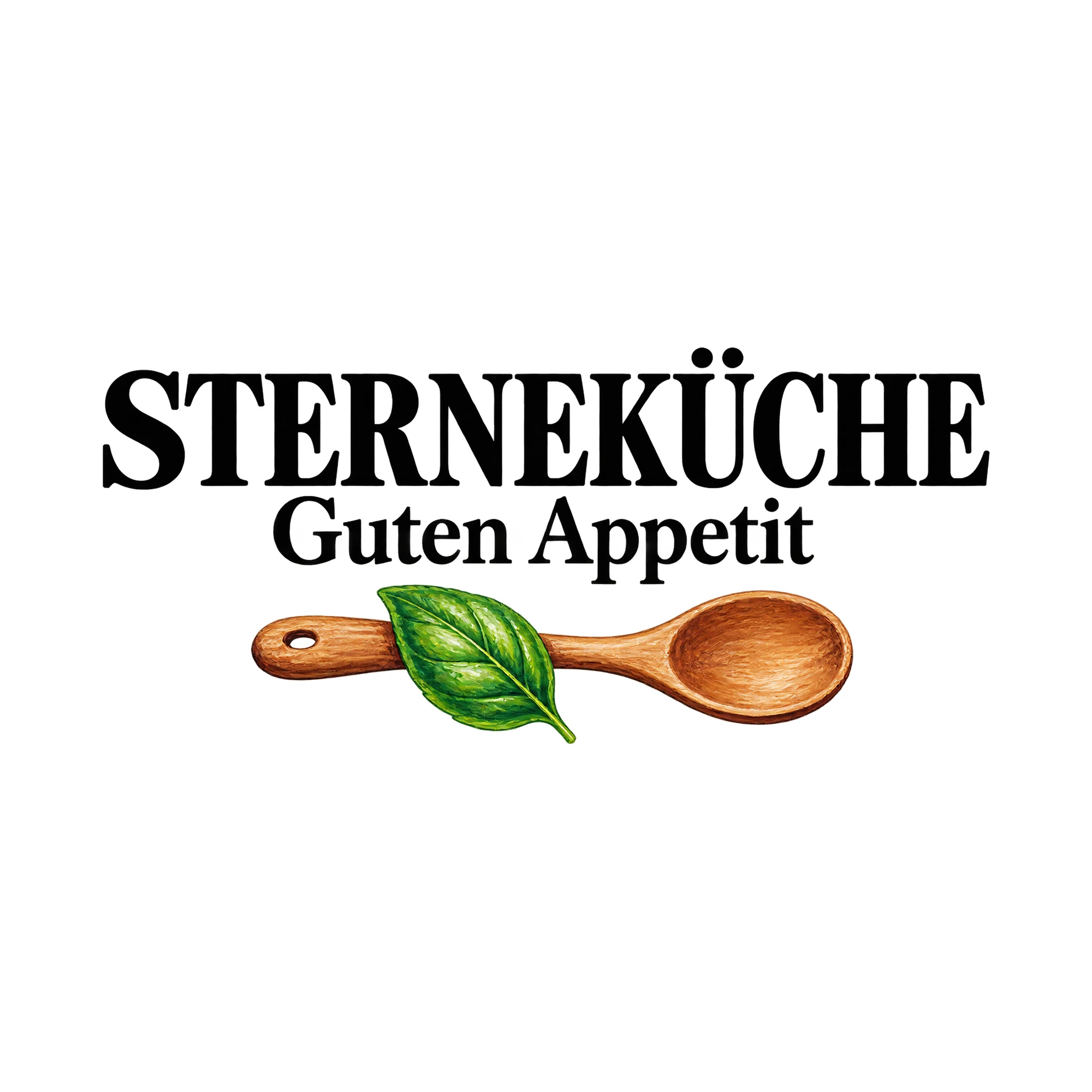 Bügelbild STERNEKÜCHE Guten Appetit, Lustiger Shirt Spruch als Grafik auf weißem Hintergrund (BB015692)