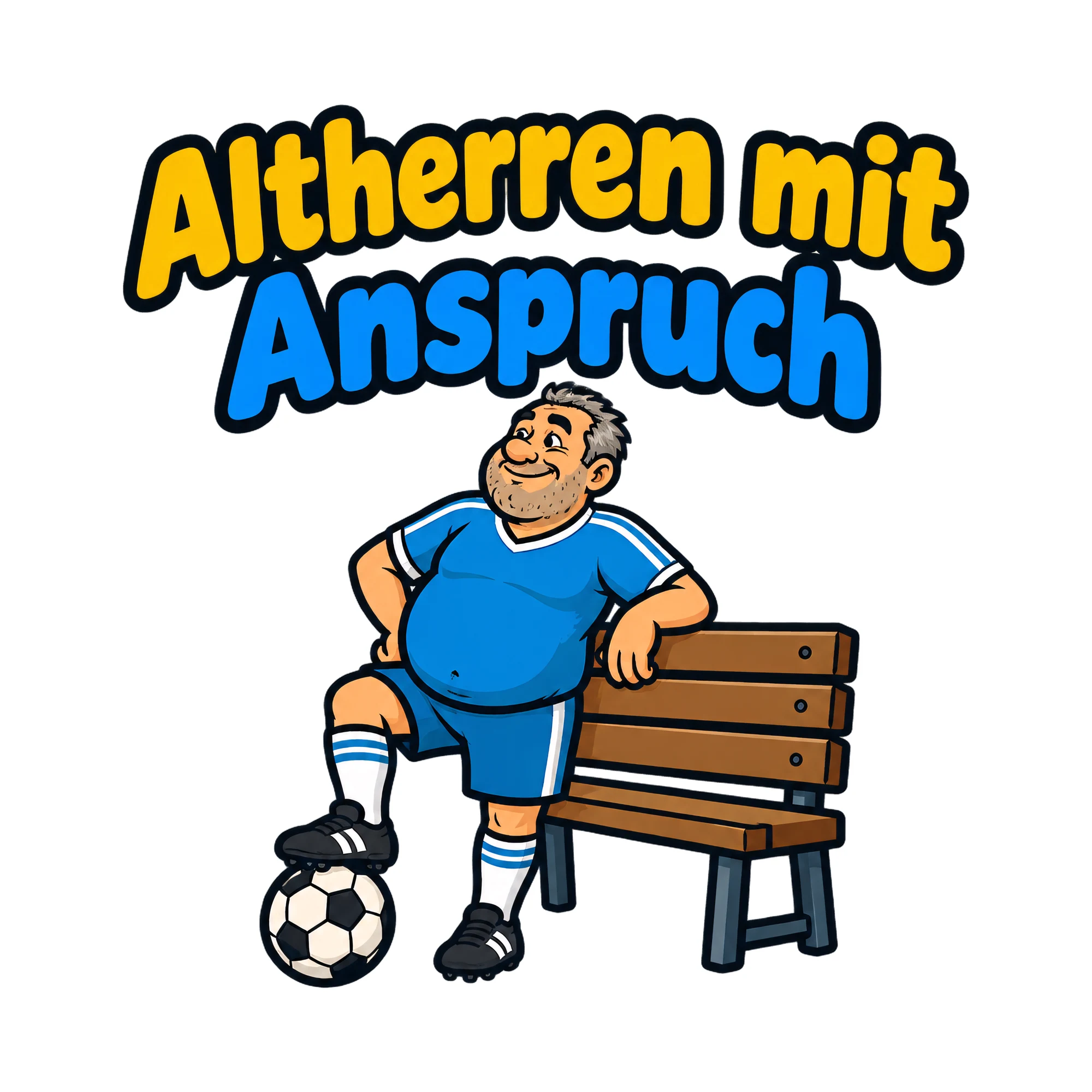 Bügelbild Altherren mit Anspruch als Grafik auf weißem Hintergrund (BB020383)