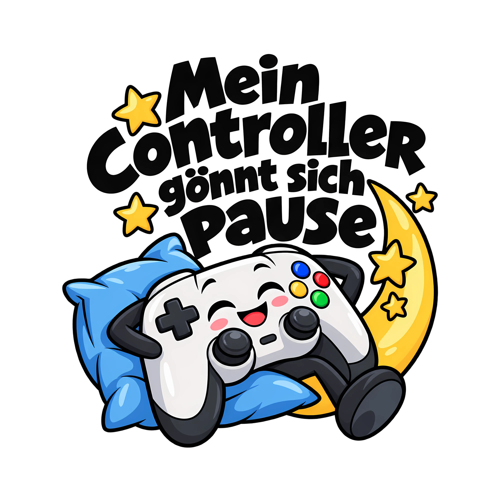 Bügelbild Mein Controller gönnt sich Pause als Grafik auf weißem Hintergrund (BB014612)