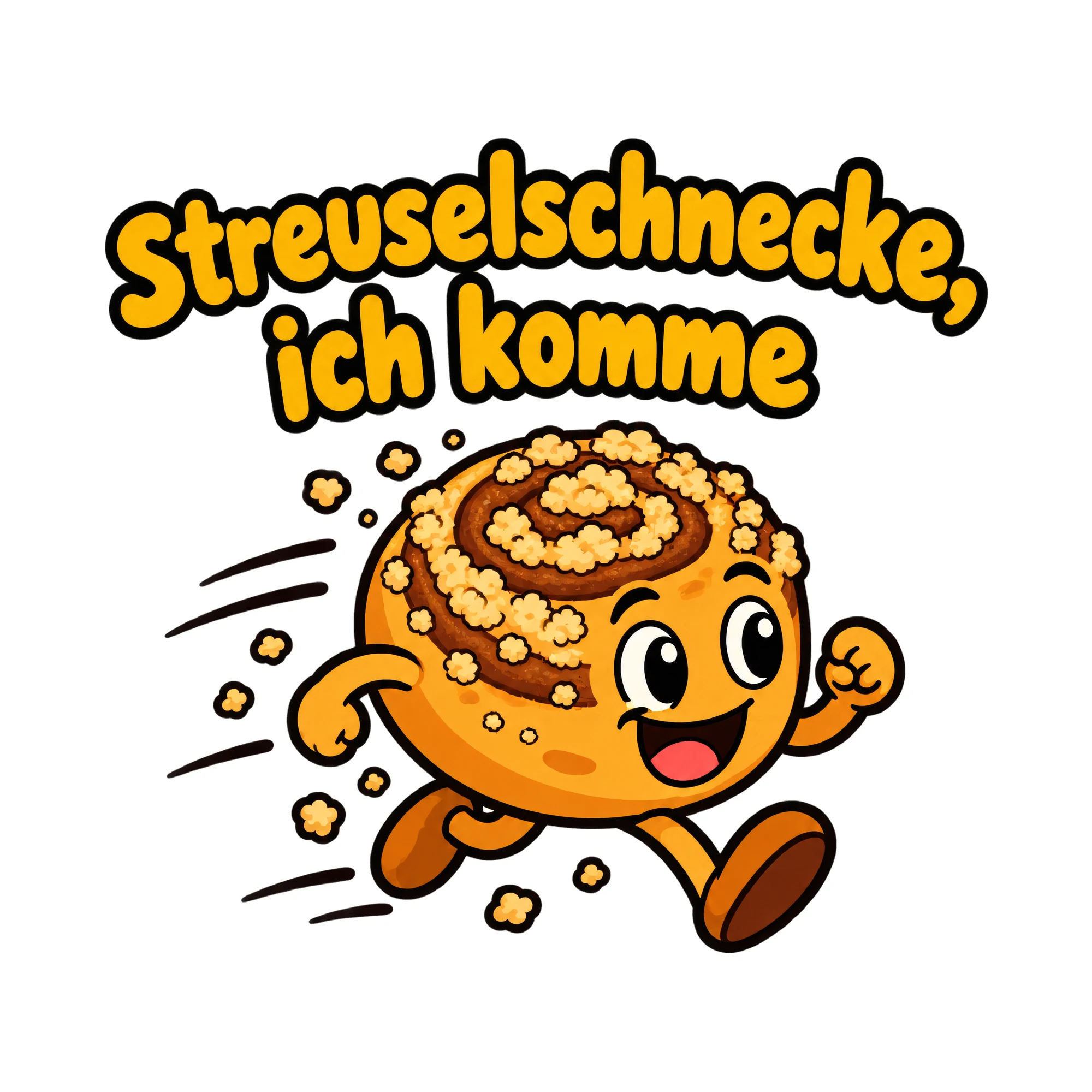 Bügelbild Streuselschnecke, ich komme als Grafik auf weißem Hintergrund (BB019623)