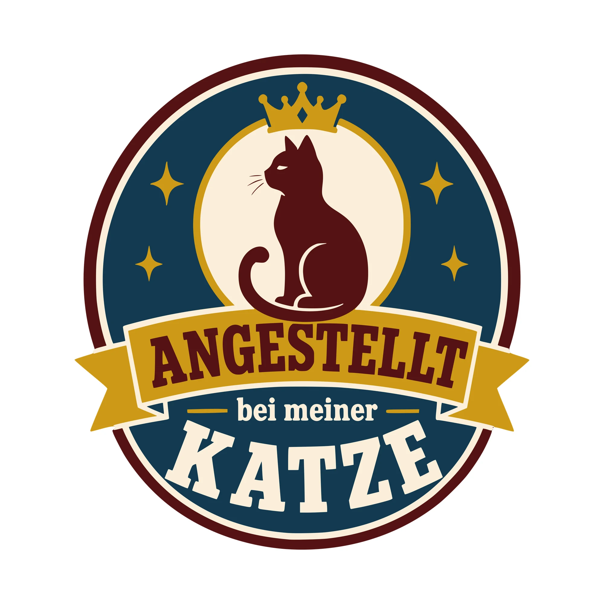 Bügelbild Angestellt bei meiner Katze als Grafik auf weißem Hintergrund (BB010542)