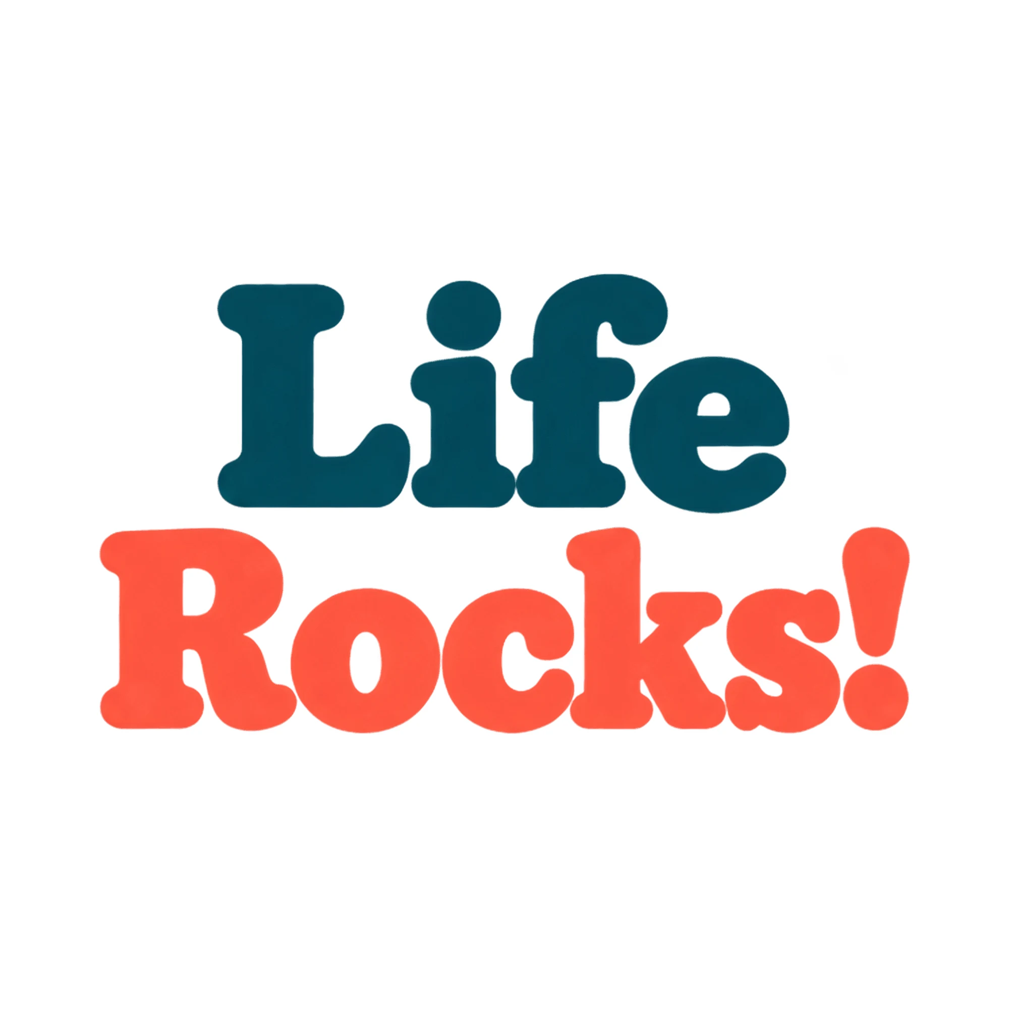 Bügelbild Life Rocks! als Grafik auf weißem Hintergrund (BB021385)