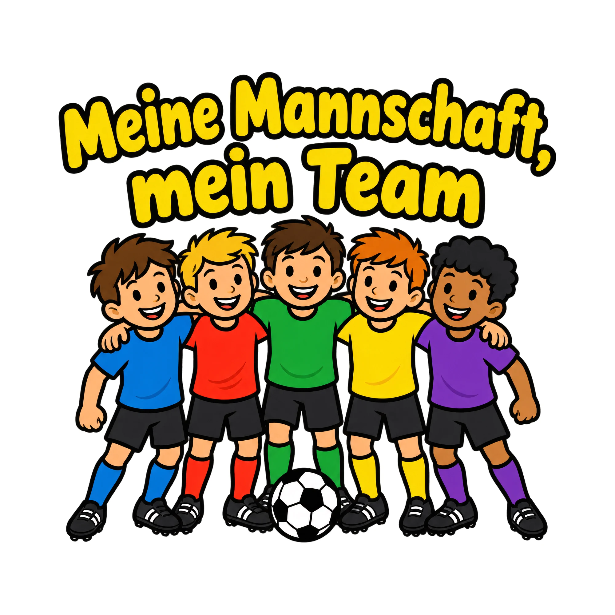 Bügelbild Meine Mannschaft, mein Team, Vereine Shirt Spruch als Grafik auf weißem Hintergrund (BB018667)