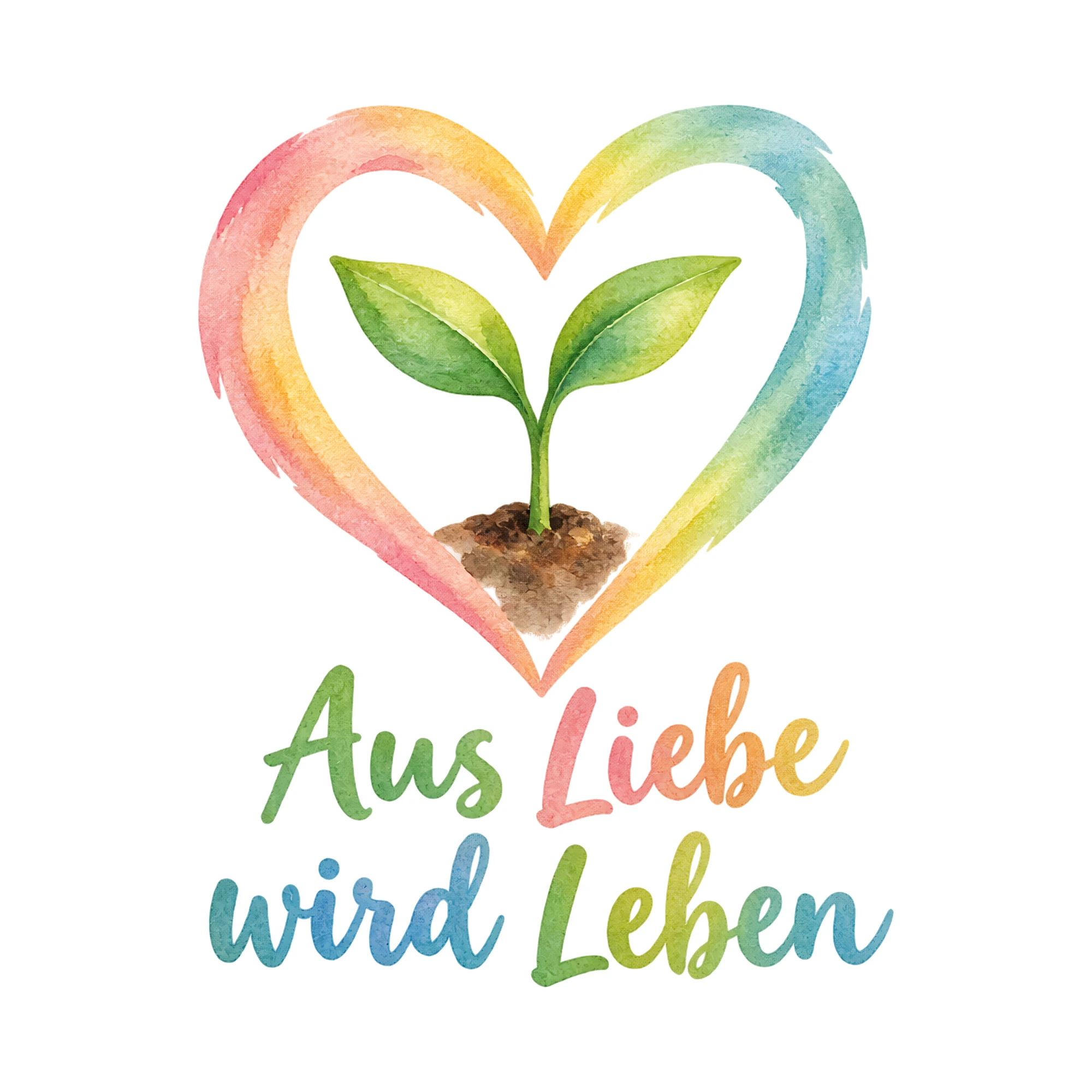 Bügelbild Aus Liebe wird Leben, Babybody bügeln Motiv als Grafik auf weißem Hintergrund (BB016718)