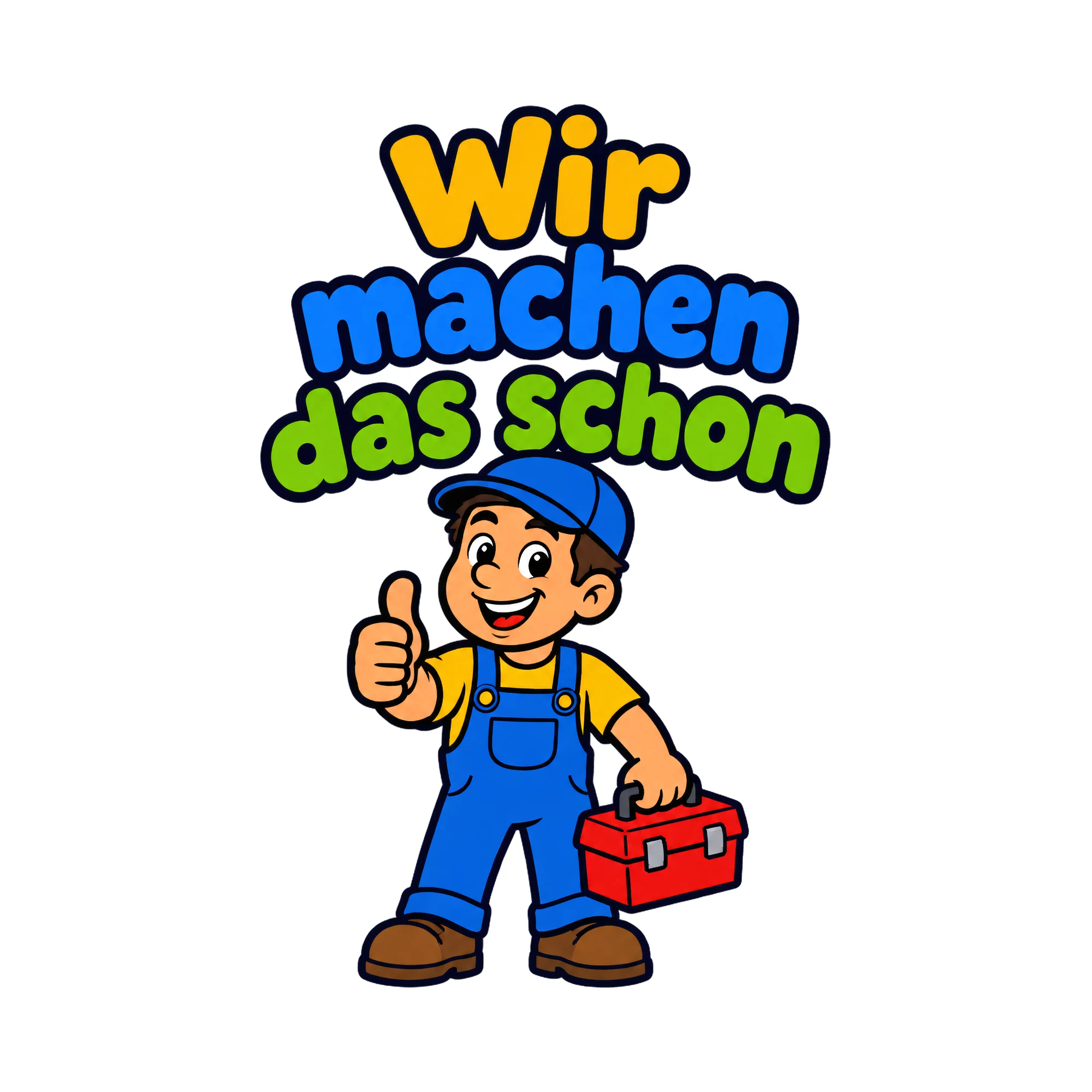 Bügelbild Wir machen das schon, Beruf Shirt Spruch als Grafik auf weißem Hintergrund (BB020187)