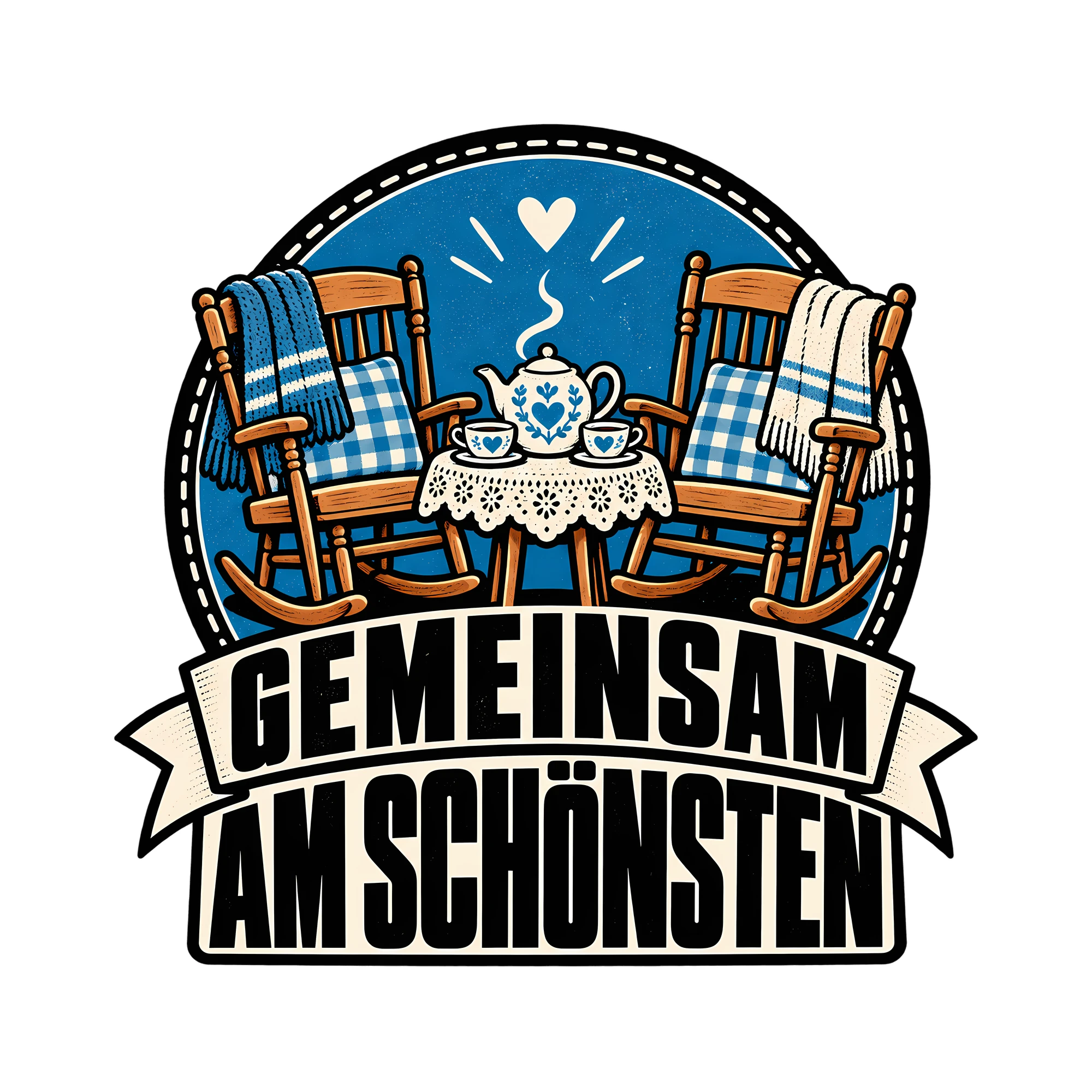 Bügelbild Gemeinsam am schönsten als Grafik auf weißem Hintergrund (BB012480)