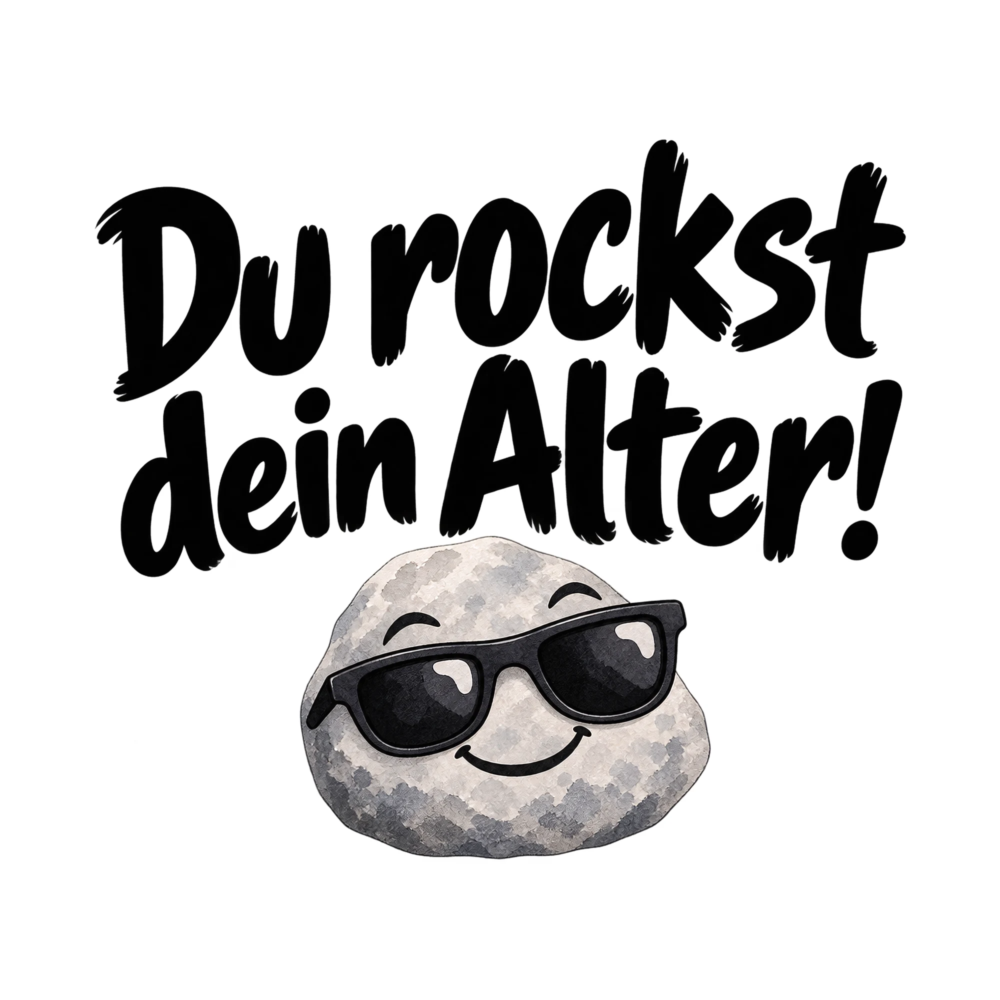 Bügelbild Du rockst dein Alter!, Lustiger Shirt Spruch als Grafik auf weißem Hintergrund (BB016005)