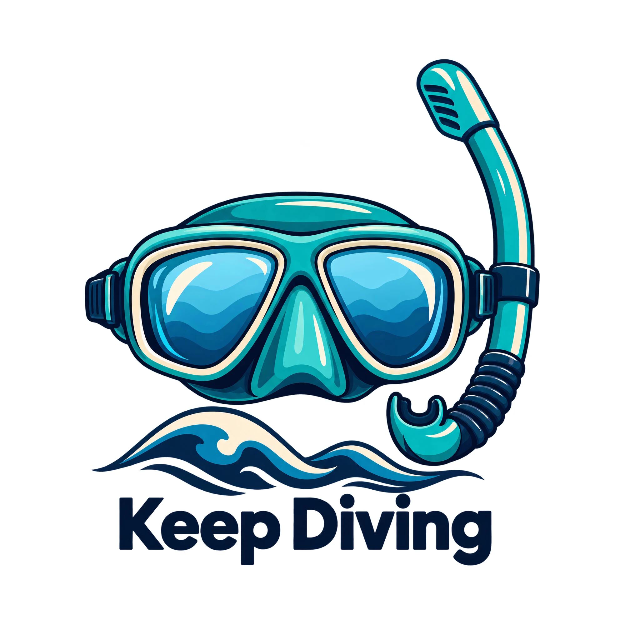 Bügelbild Keep Diving, Sport Shirt Spruch als Grafik auf weißem Hintergrund (BB015607)