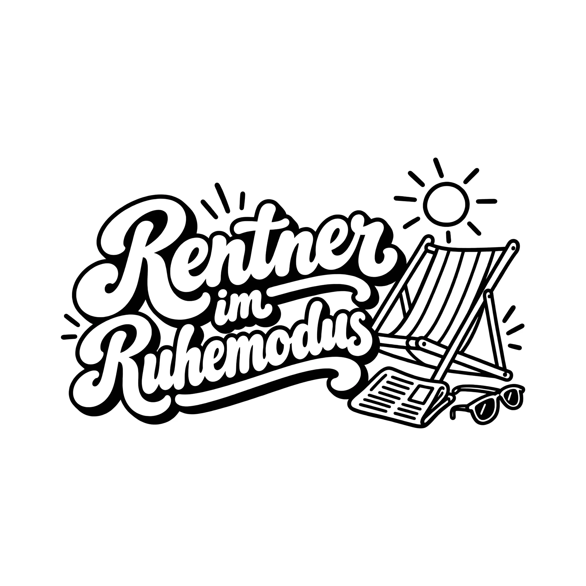 Bügelbild Rentner im Ruhemodus als Grafik auf weißem Hintergrund (BB011567)