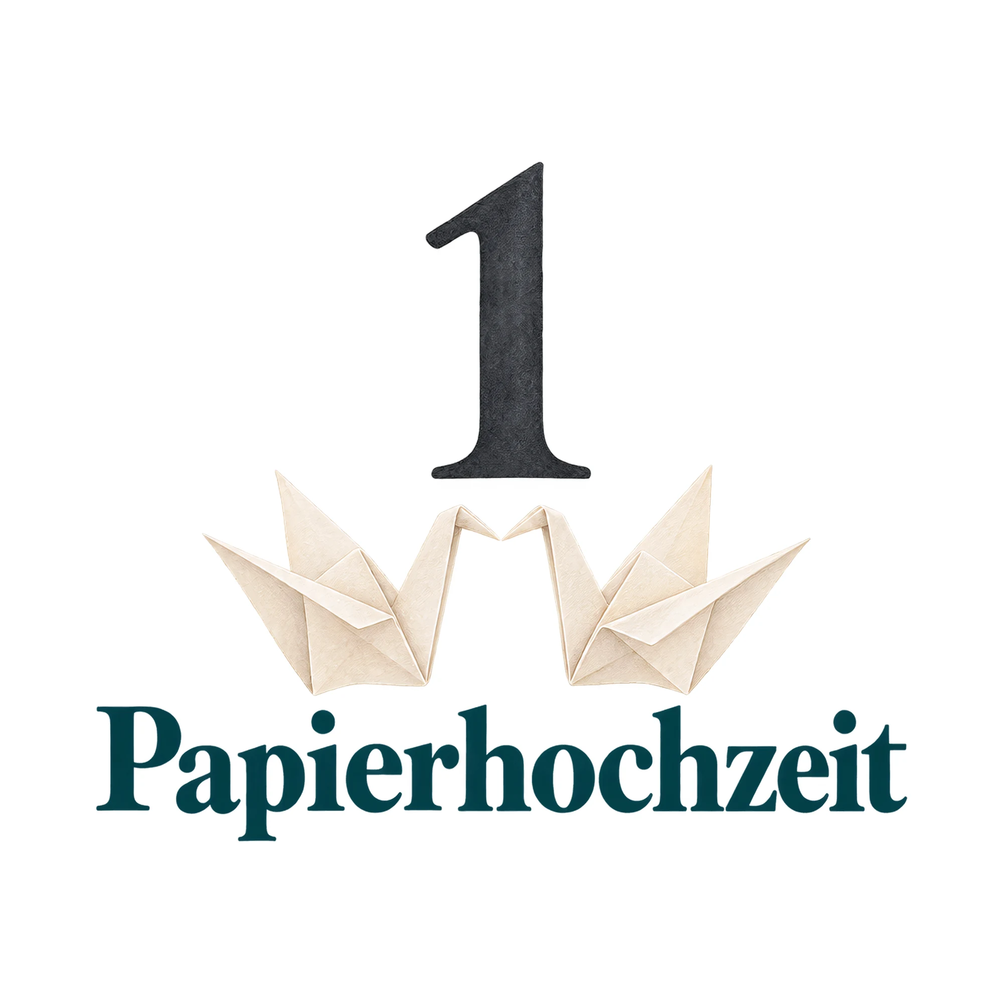 Bügelbild 1 Papierhochzeit, JGA Shirt Spruch als Grafik auf weißem Hintergrund (BB018093)