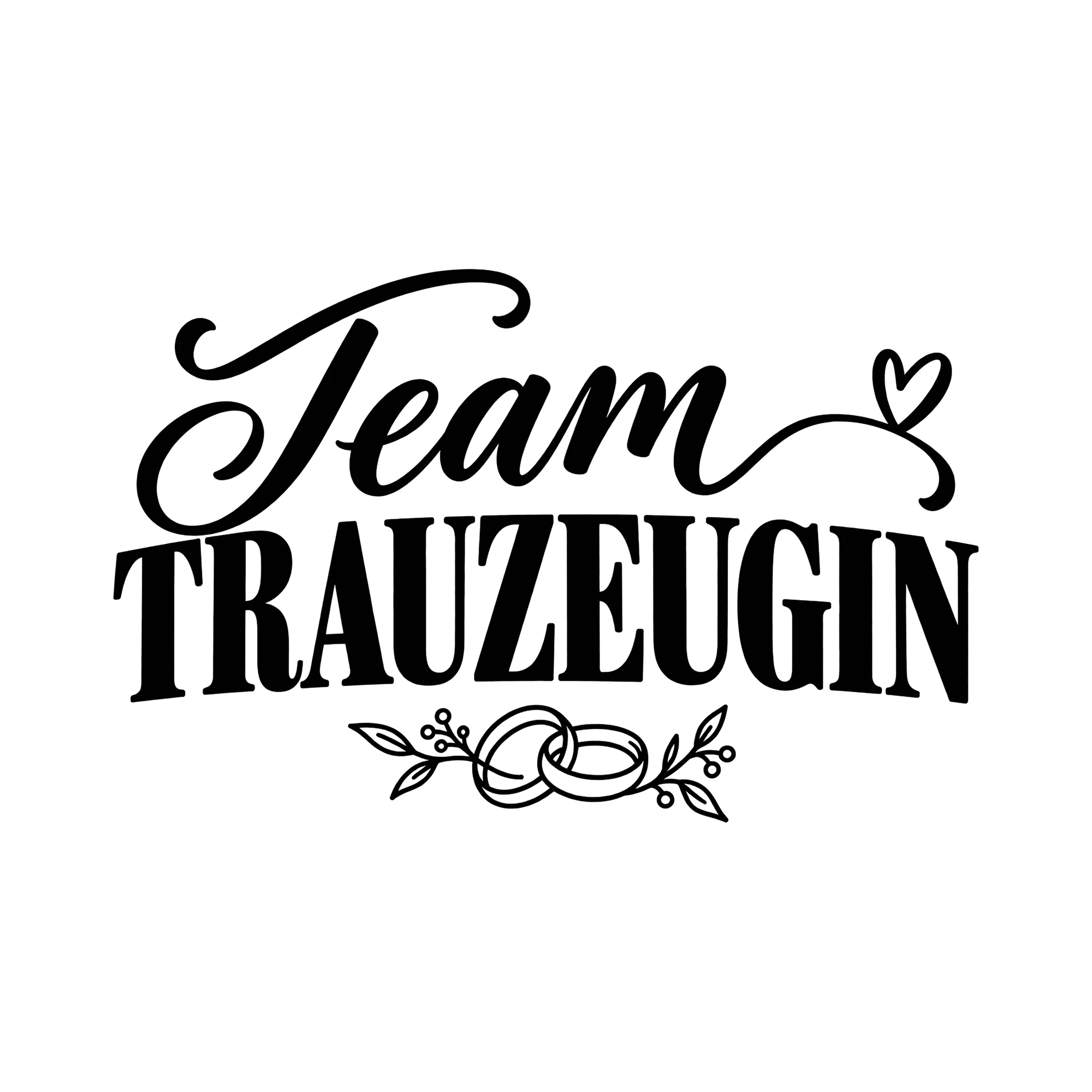 Bügelbild Team Trauzeugin als Grafik auf weißem Hintergrund (BB013115)